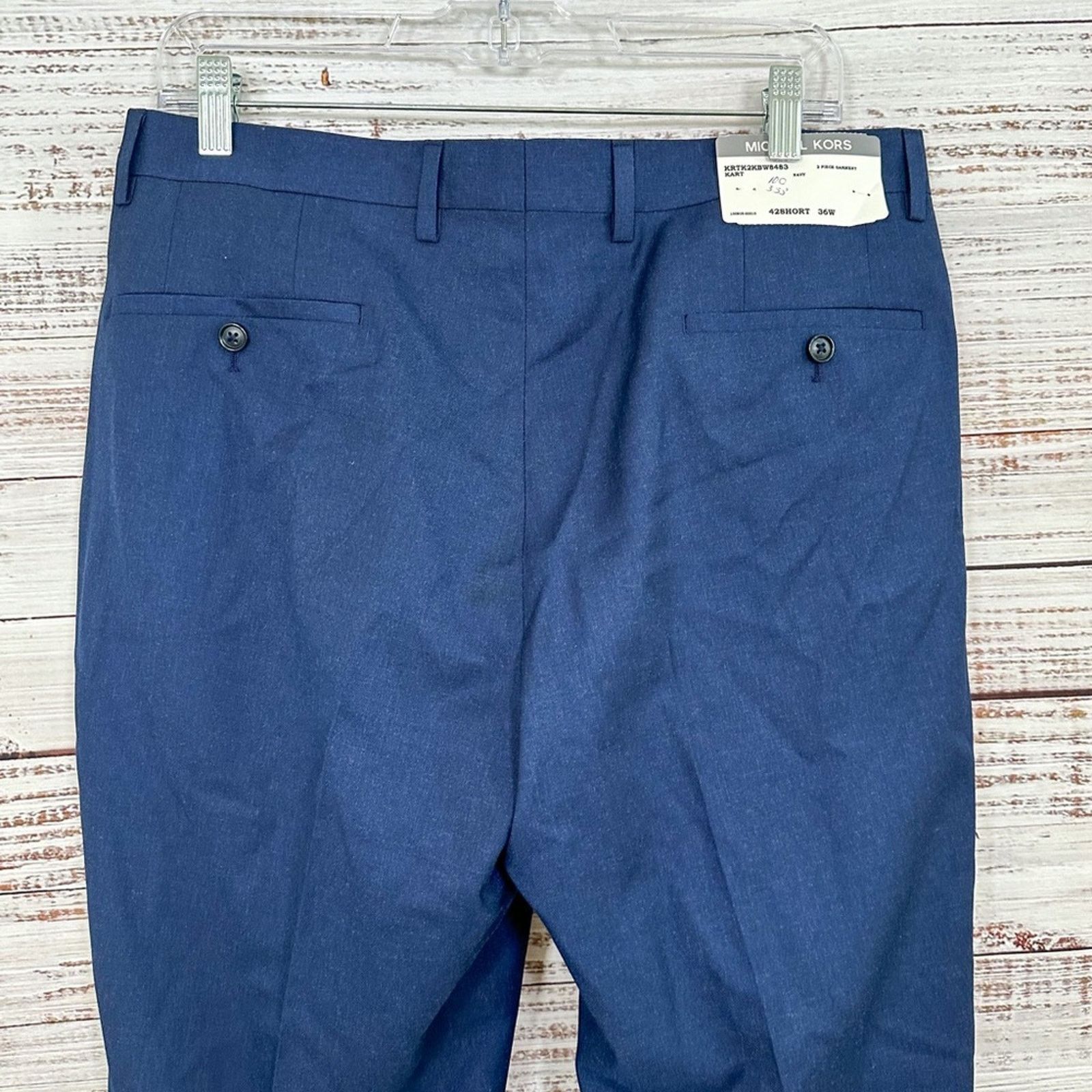 Michael Kors Michael Kors Bright Navy Tailorable Dress Pants NWT, Size 36 Size 34R - 5 Thumbnail