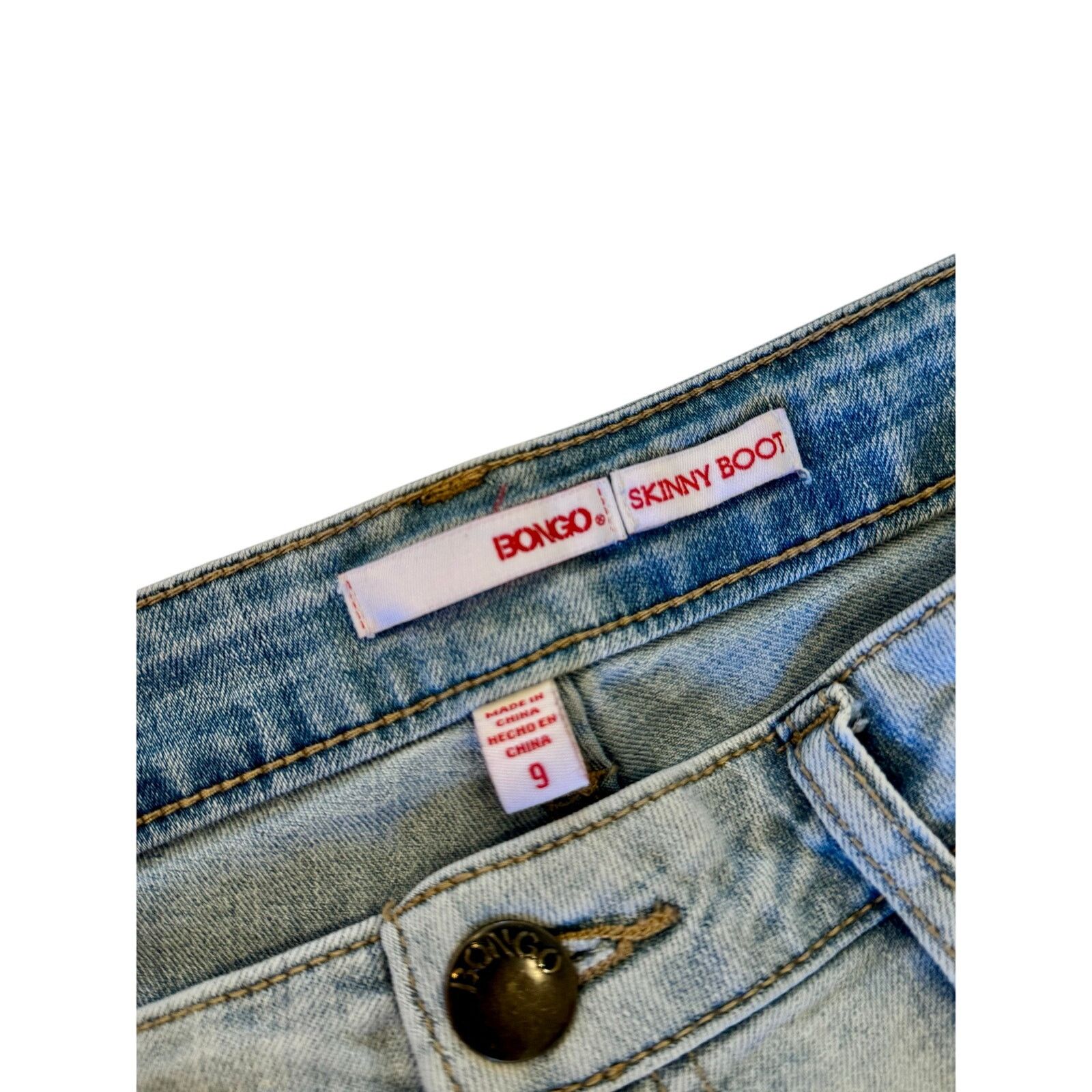 Other Bongo Skinny Bootcut Distressed Denim Jeans | Light Wash | 9 Size 34" / US 12 / IT 48 - 4 Thumbnail