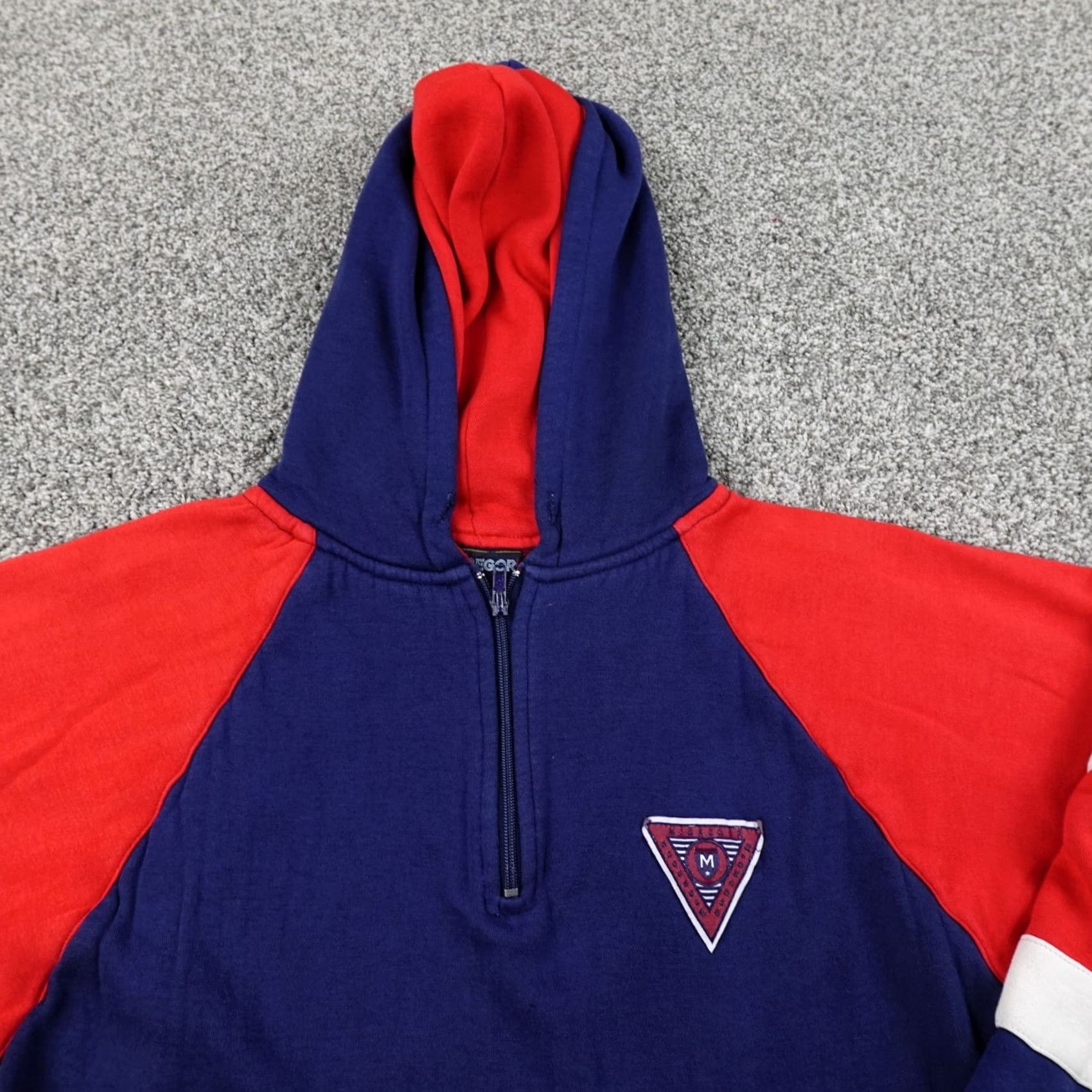McGregor VINTAGE McGregor Sweater Mens L Red White Blue Outdoor Zip Hoodie Pullover Knit with Pockets, 1/4 Zip, Thermal, 3-Season Wear, Casual Mens Size US L / EU 52-54 / 3 - 3 Thumbnail