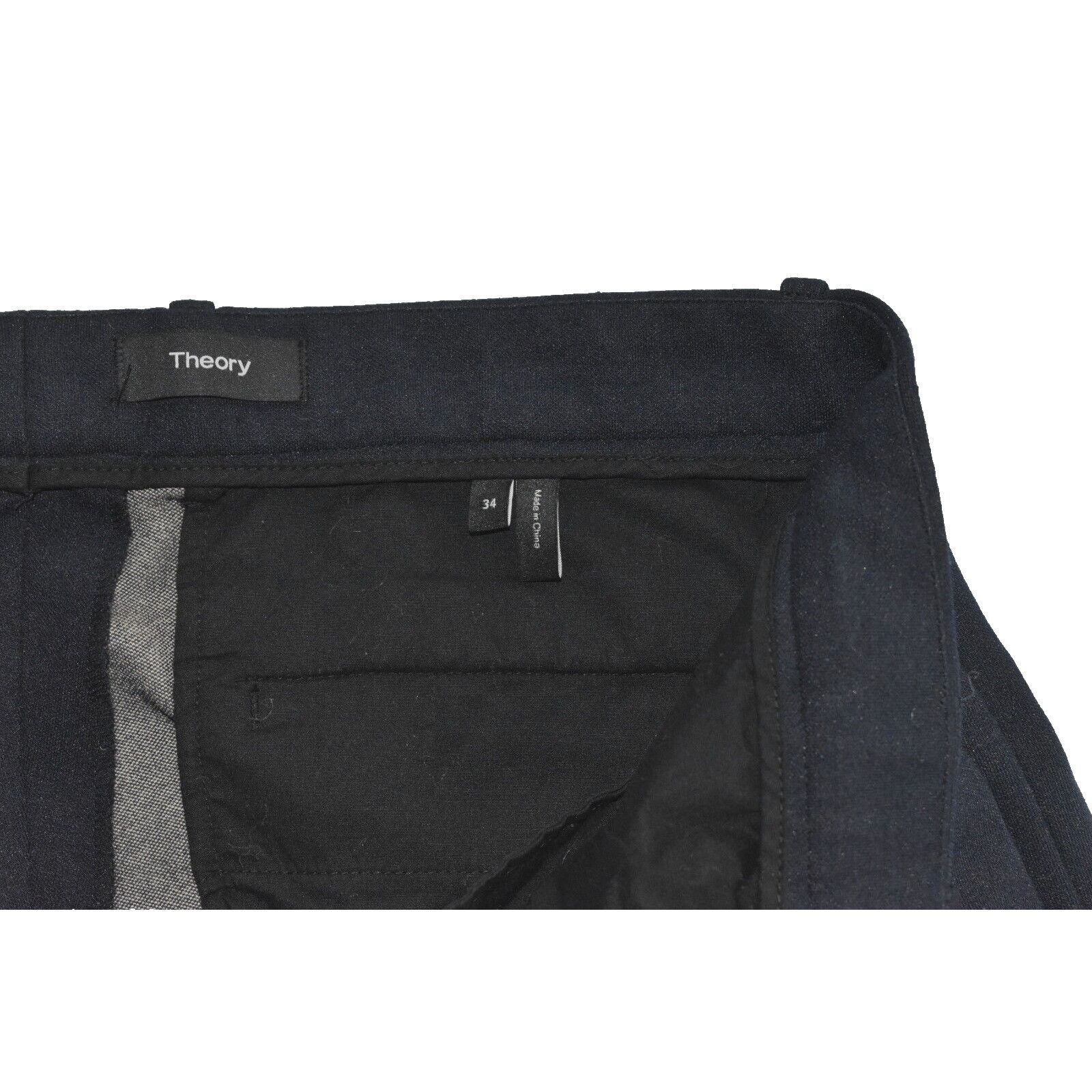Theory THEORY Navy Stretchy Wool Blend Slim Leg Trouser Pants Sz 34 Size US 34 / EU 50 - 4 Thumbnail