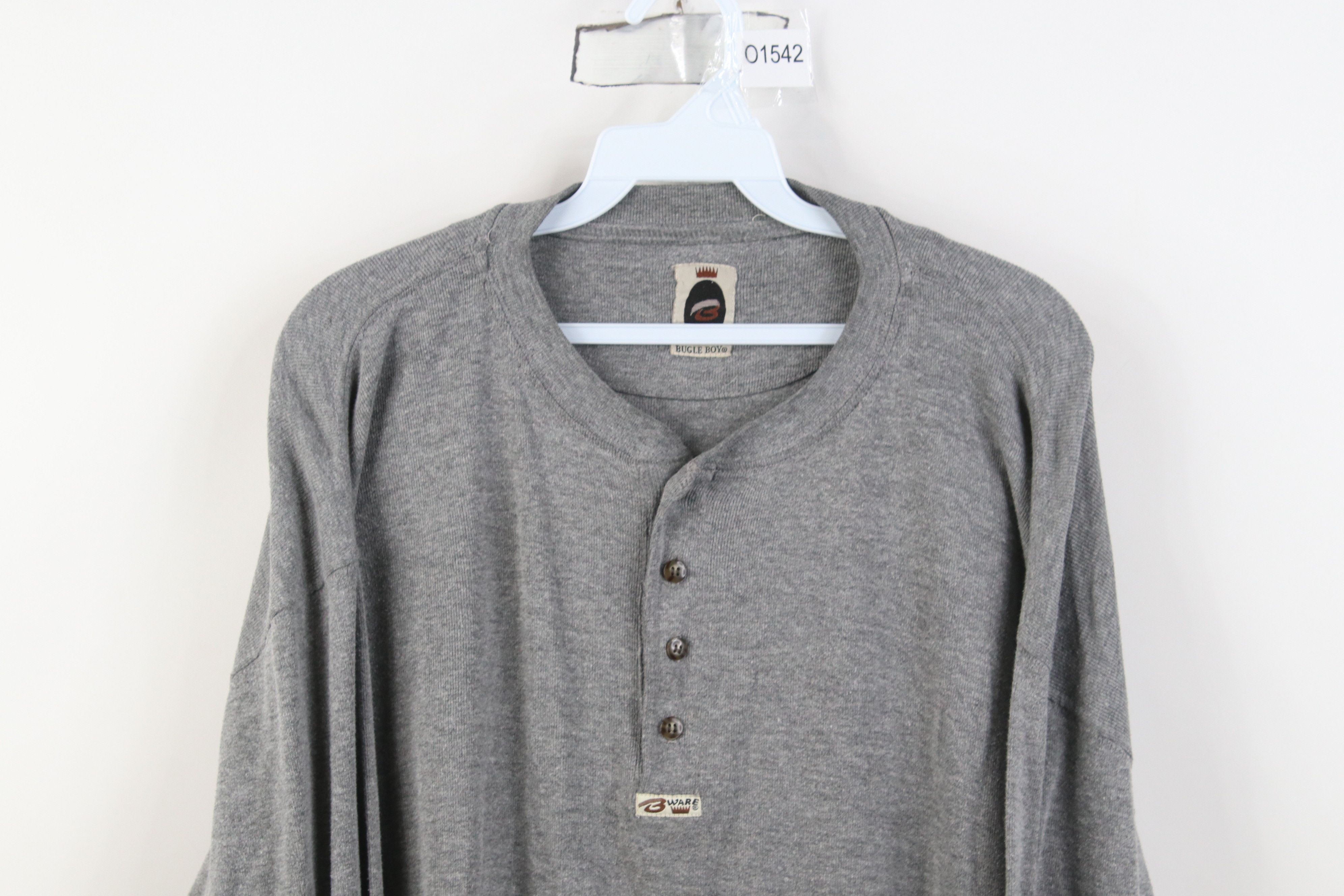Vintage Vintage 90s Streetwear Blank Baggy Long Sleeve T-Shirt Size US XL / EU 56 / 4 - 2 Thumbnail