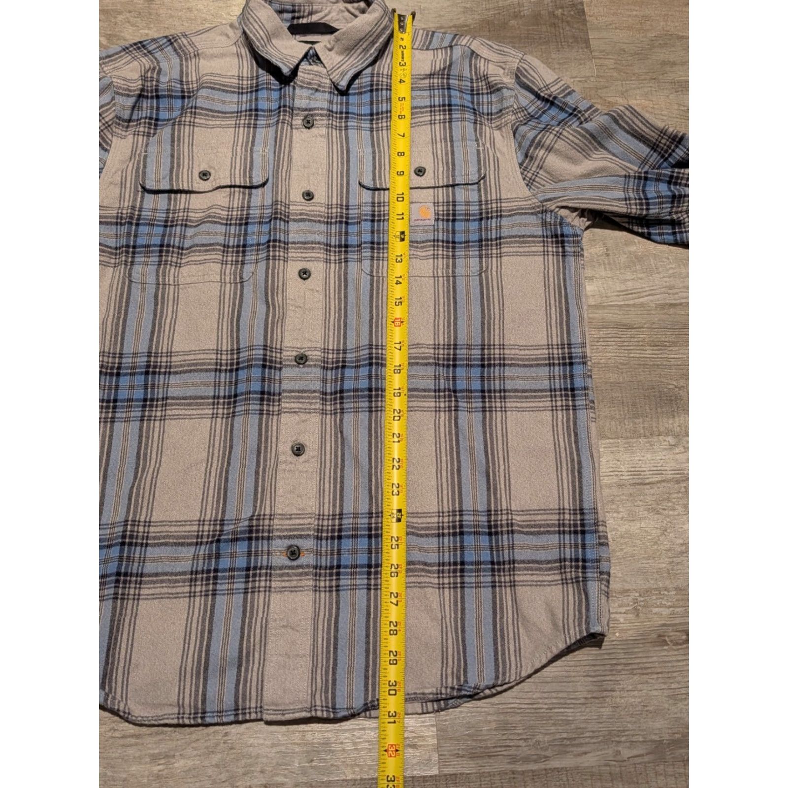 Carhartt VINTAGE Carhartt Loose Fit Heavyweight Flannel Mens L/S Shirt M Plaid Blue Gray 105947 Size US M / EU 48-50 / 2 - 7 Thumbnail