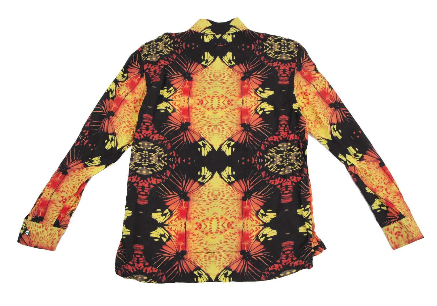 Jean Paul Gaultier Rayon Butterfly Graphic Shirt in Black Yellow Red Size US M / EU 48-50 / 2 - 11 Thumbnail