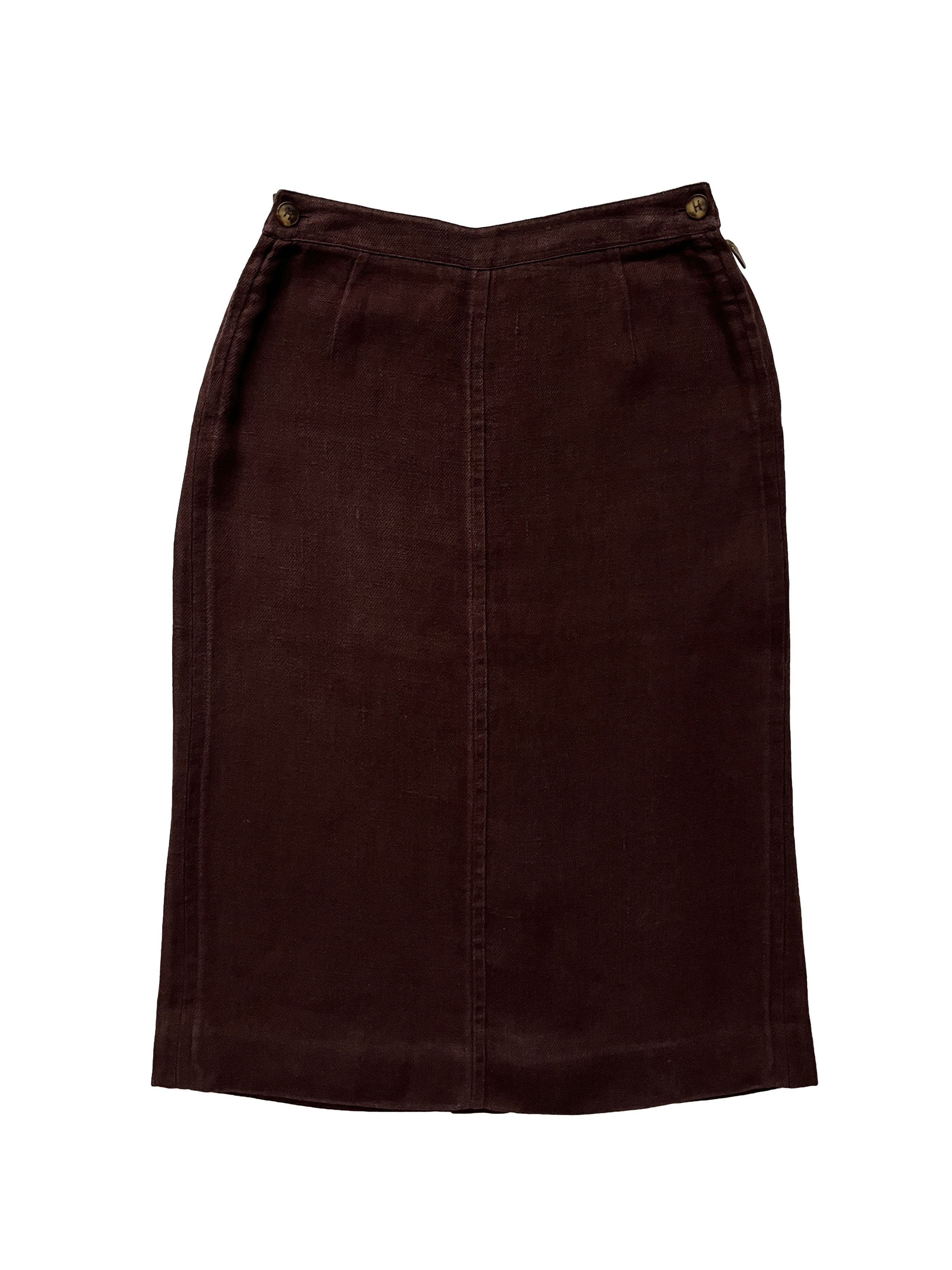 Hermes ⚡️QUICK SALE⚡️Hermes Margiela Burgundy Linen Skirt Size 27" / US 4 / IT 40 - 1 Thumbnail