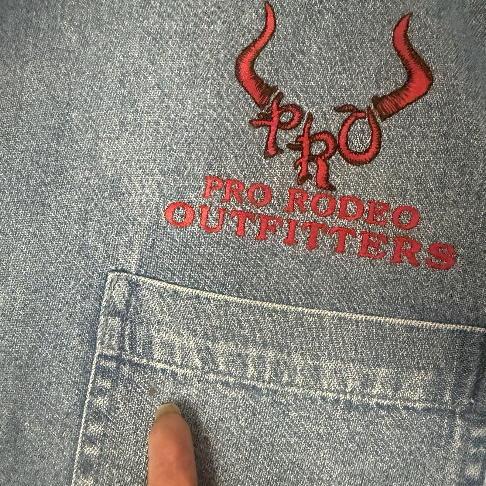 Other Consensus Denim Shirt Blue Embroidered Work Western Starched Size US L / EU 52-54 / 3 - 8 Thumbnail
