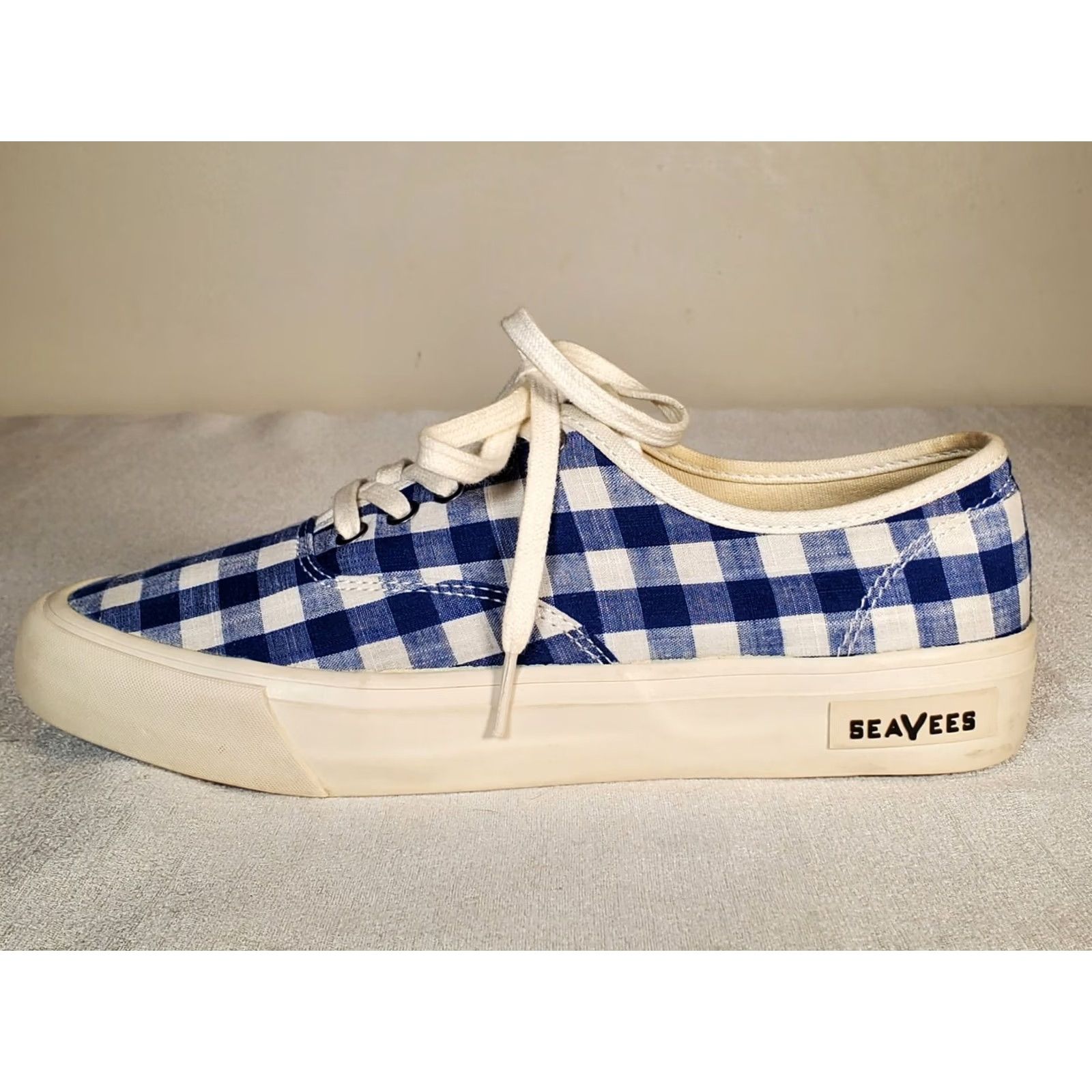SeaVees SeaVees for J. Crew 06/64 Legend Sneaker in Blue Gingham Check Boat Shoe Women's US 8 Hidden Backwards? Size US 8 / IT 38 - 4 Thumbnail
