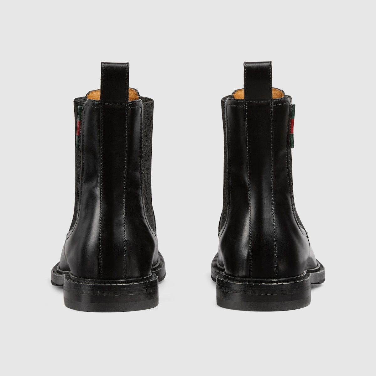 Gucci o1s1wg111025 Ankle Boots With Leather Web in Black Size US 11.5 / EU 44-45 - 4 Thumbnail