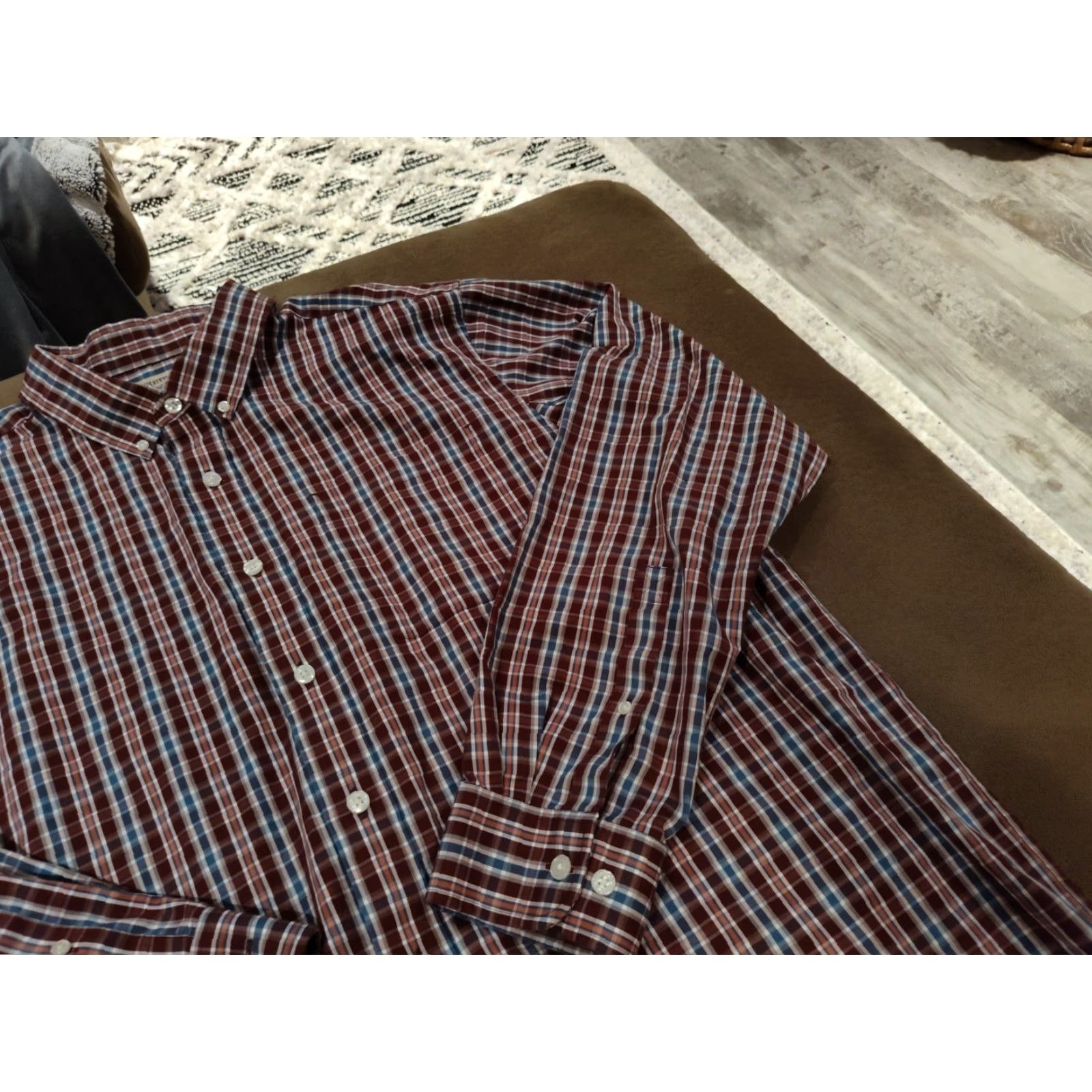 CO DULUTH TRADING CO Mens XL Tall Button-Down Shirt Plaid Red Blue Wrinkle Fighter Casual Workwear Multiple-Color Size US XL / EU 56 / 4 - 5 Thumbnail