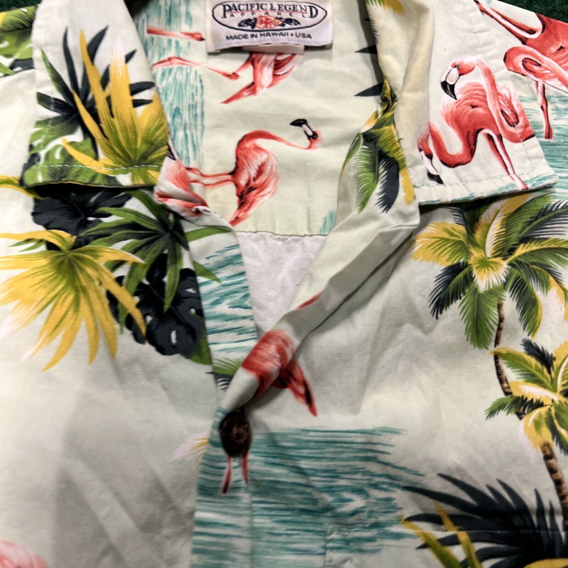 Vintage Pacific Legend Mens Hawaiian Shirt Small Flamingo Made Hawaii Floral Cotton Camp Size US S / EU 44-46 / 1 - 6 Thumbnail