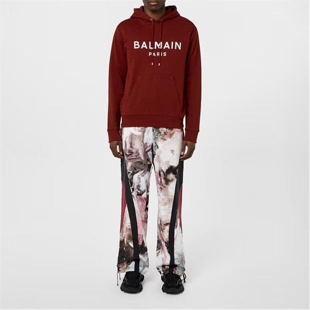 o1g2r1mq0324 Logo Hoodie in Red & White Menswear