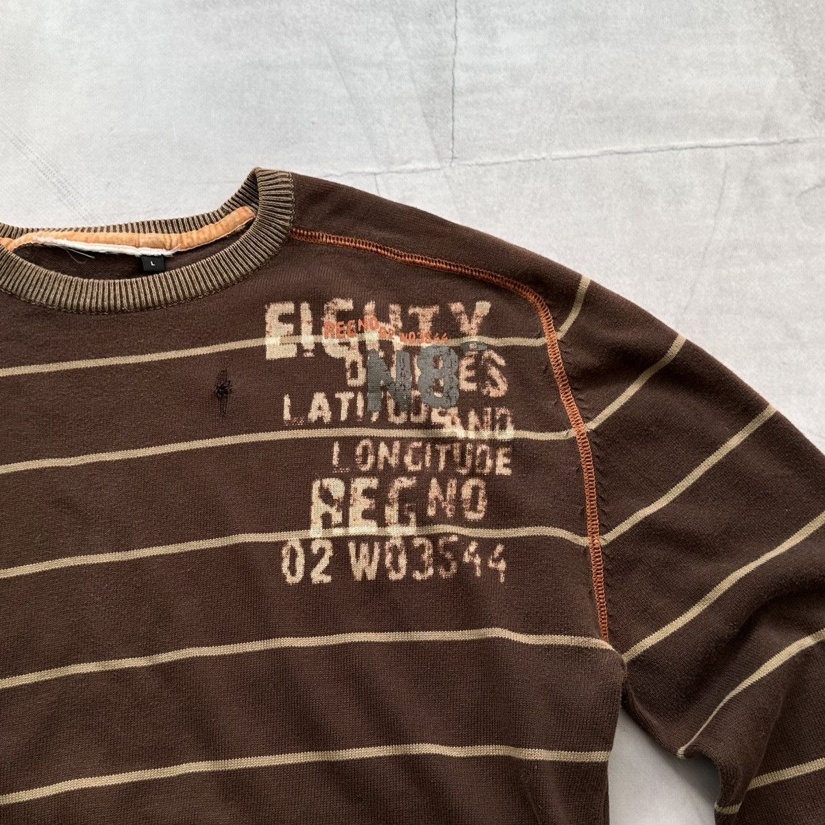 Hysteric Glamour Striped Poem Knit Sweater Faded In The Attic Diesel Vibe Size US L / EU 52-54 / 3 - 3 Thumbnail