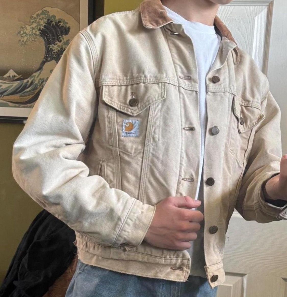 Vintage 1990s Carharrt trucker fitted Jacket