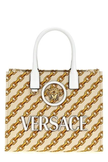 Versace VERSACE La Medusa Small White Canvas Tote New Authentic Size ONE SIZE - 1 Thumbnail