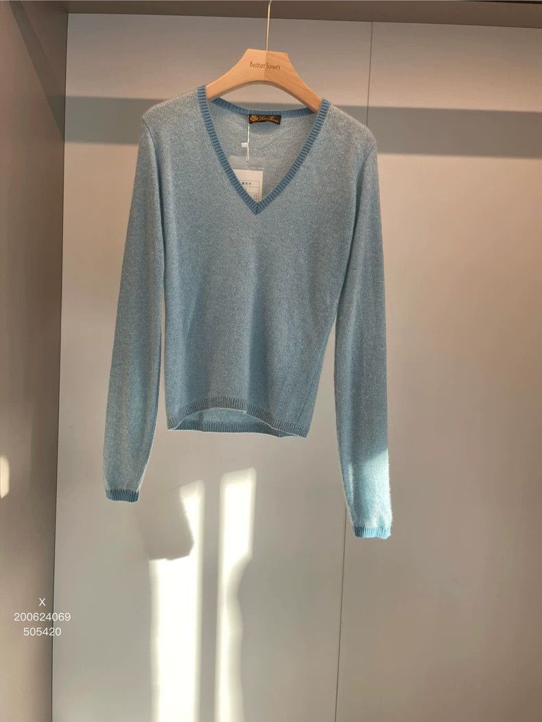 Loro Piana LORO PIANA Blue cashmere sweater Size M / US 6-8 / IT 42-44 - 1 Thumbnail