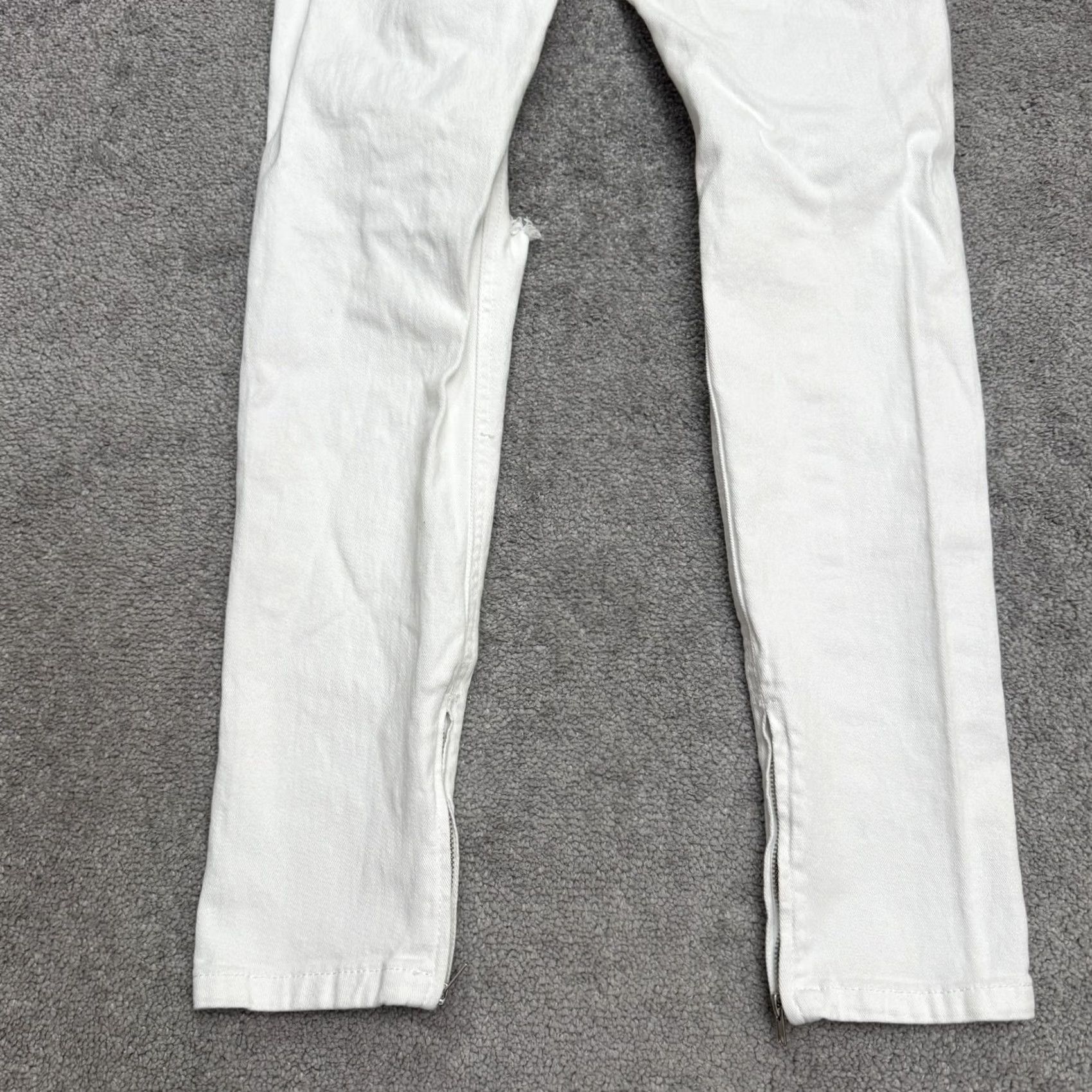 Denime KDNK Jeans Men 32 White Distressed Slim Fit Skinny Denim Cotton Ankle Zip Casual Size US 32 / EU 48 - 7 Thumbnail