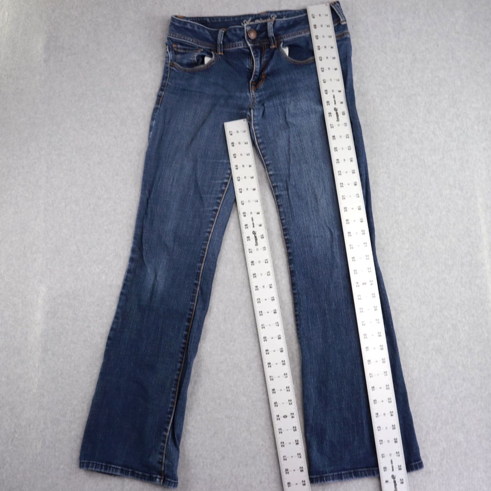 American Eagle Outfitters American Eagle Womens Skinny Jeans Size 8 Blue Super Stretch Original Boot Size 30" / US 8 / IT 44 - 5 Thumbnail