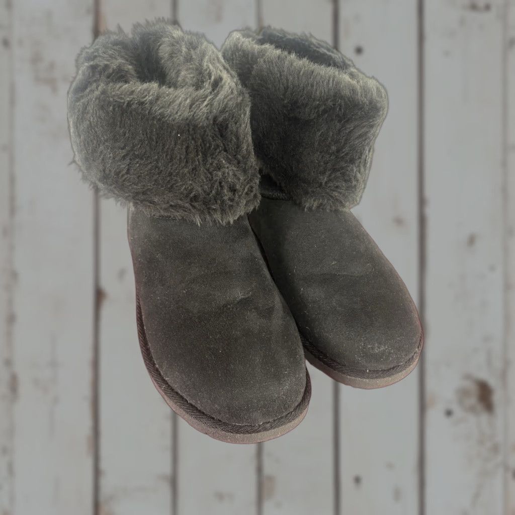 Kappa SO Kappa Black Faux Fur Boots Womens Mid-Calf Size 8M Round Toe Button Detail Flat So Kappa Boots Womens Black Faux Fur Size US 8 / IT 38 - 1 Thumbnail
