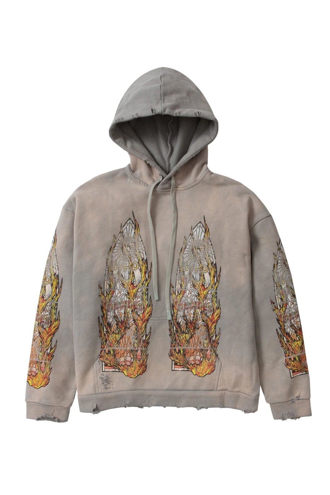 Who Decides War WDW "Faded Flame Glass" Vintage Grey Hoodie Size US L / EU 52-54 / 3 - 1 Thumbnail