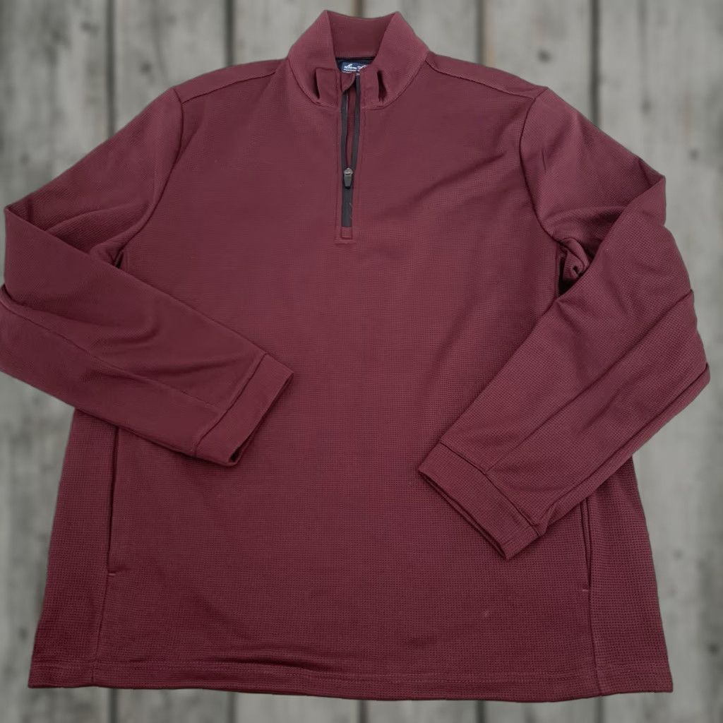 Hogan Ben Hogan Performance Pullover Mens Large Wine 1/4 Zip Long Sleeve Pockets Size US L / EU 52-54 / 3 - 1 Thumbnail
