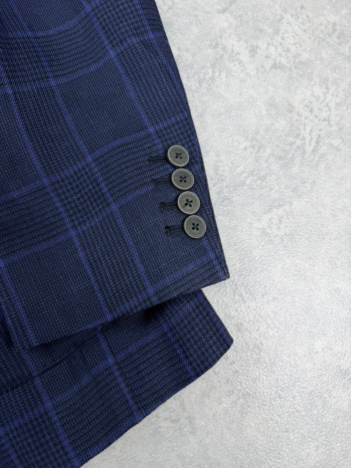 Hackett Hackett London Navy Linen Blazer Blue Check 42R 52R Size 42R - 4 Thumbnail
