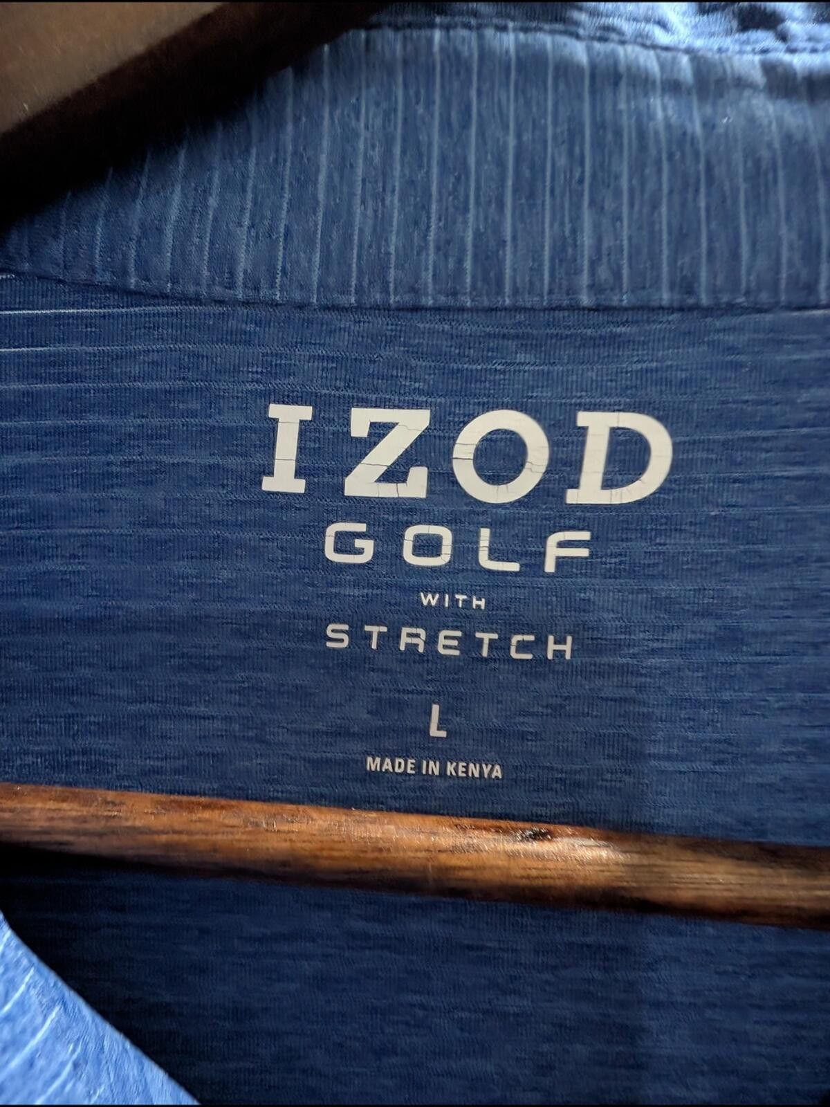 Izod Izod Blue Heathered Short-Sleeve Polo Size US L / EU 52-54 / 3 - 5 Thumbnail
