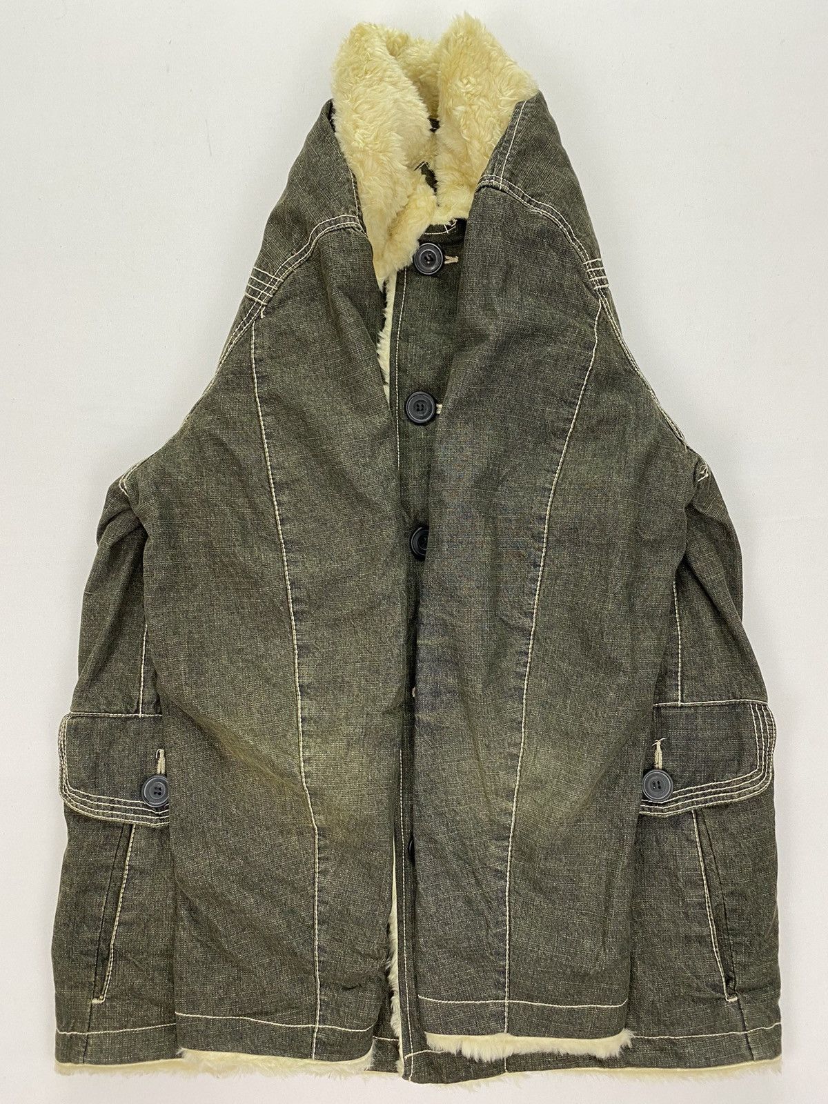 Japanese Brand Allix Design Fur Lined Denim Jacket Size US M / EU 48-50 / 2 - 5 Thumbnail