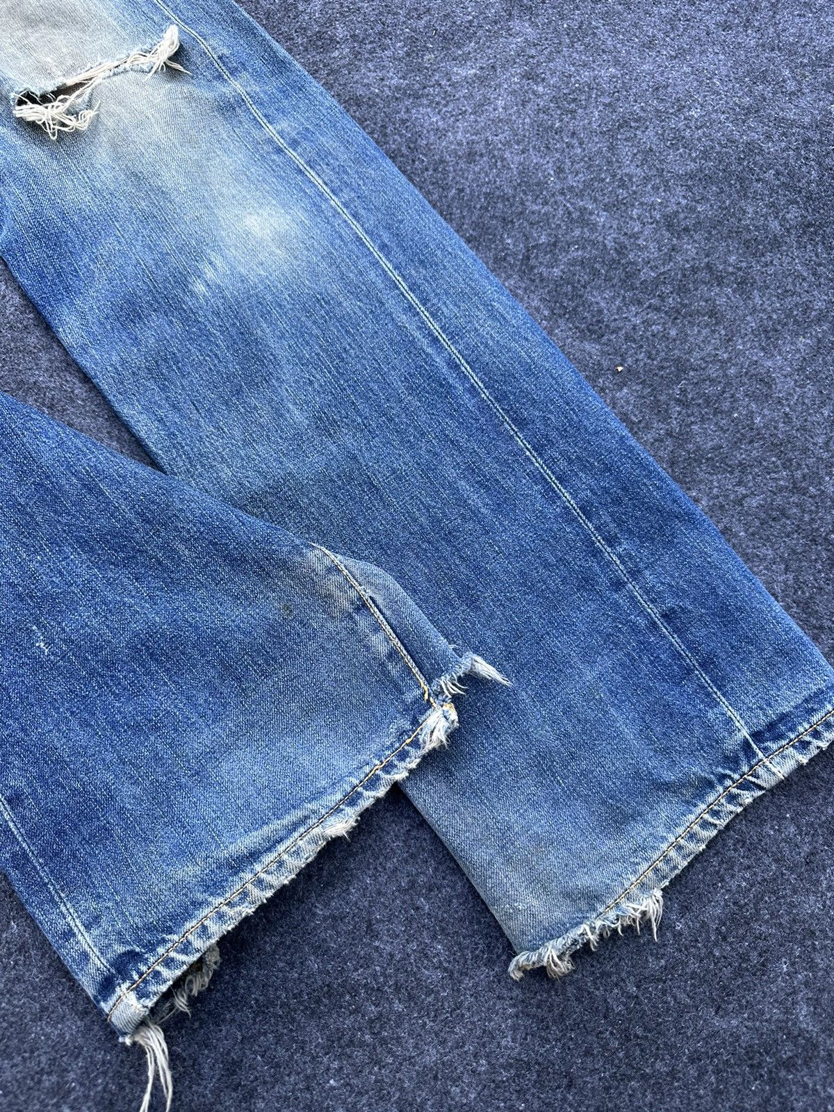 Edwin Vtg Edwin 505X Orange Tag Selvedge Ripped Denim 30x35 D42 Size US 30 / EU 46 - 6 Thumbnail