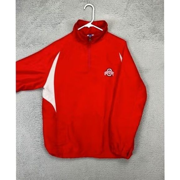 NCAA NCAA Jacket Mens Small Red Ohio State Buckeyes Quarter Zip Pullover Long Sleeve Size US S / EU 44-46 / 1 - 3 Thumbnail