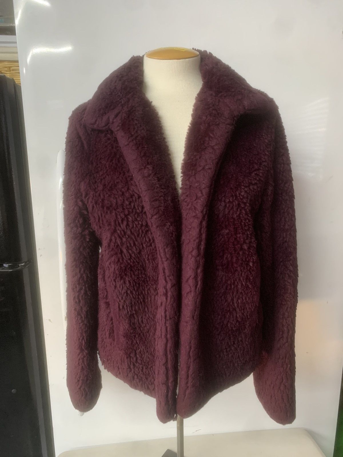 Express Express | Burgundy Teddy Fleece Jacket | Sherpa Soft Size M / US 6-8 / IT 42-44 - 1 Thumbnail