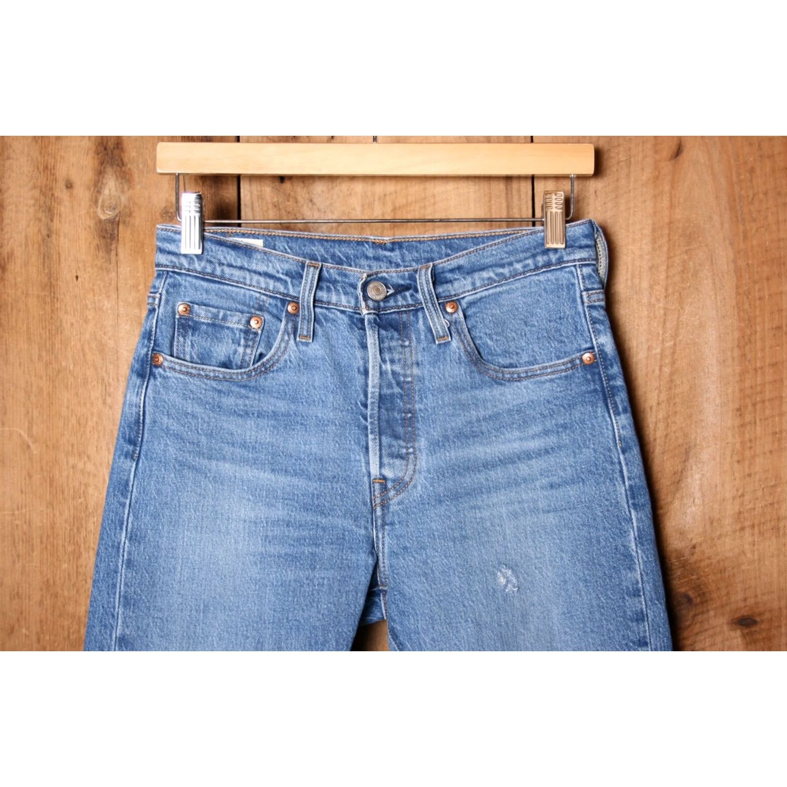 Levi's LEVI'S 501S Jeans Women's Blue Stretch Denim Button Fly Tapered Leg W25 L28 Regular Size Size 42" / US 20 - 2 Thumbnail
