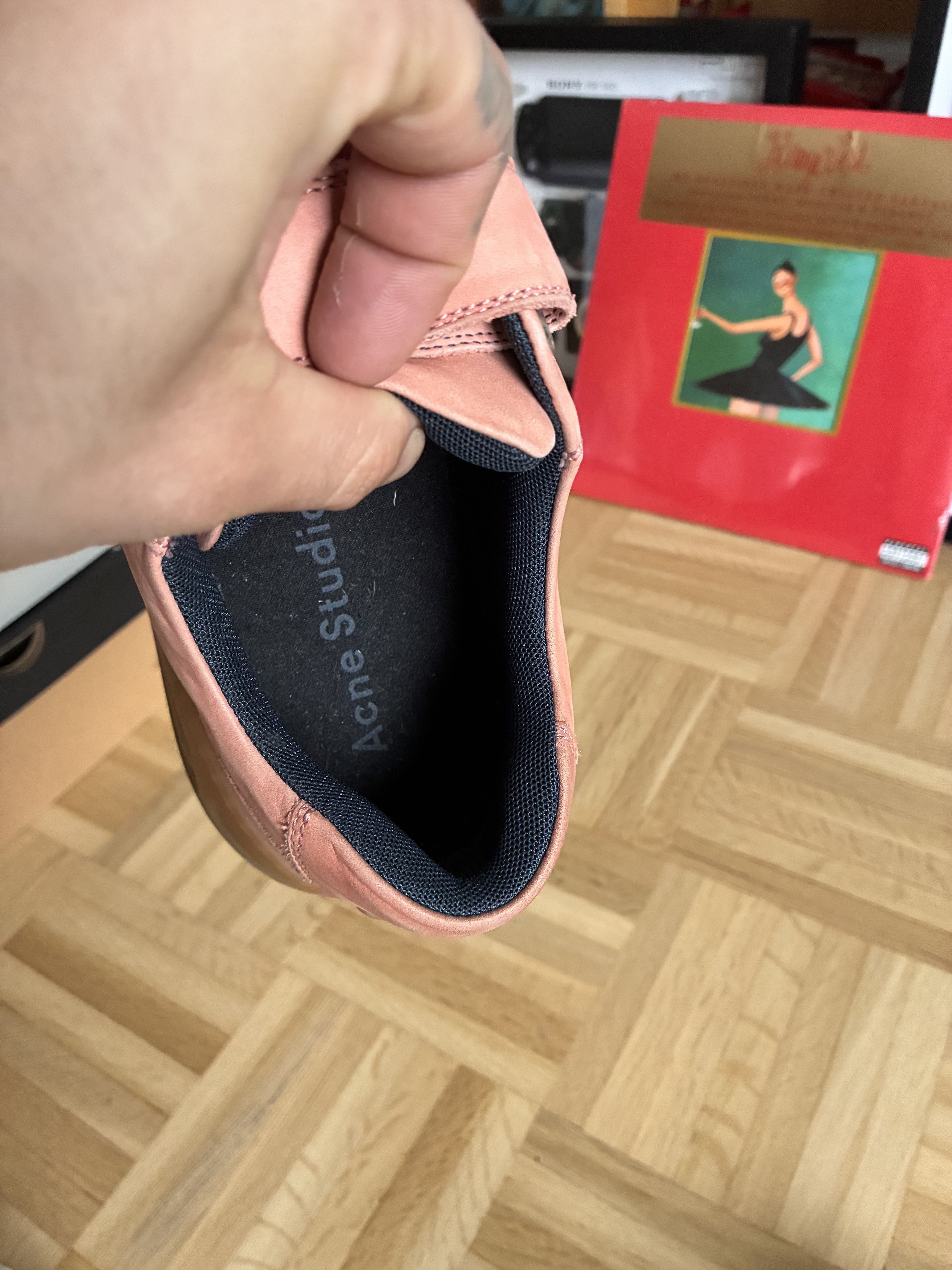 Acne Studios Acne Studios Pink Leather Steffey Velcro Strap Sneakers 9 Size US 9 / EU 42 - 3 Thumbnail