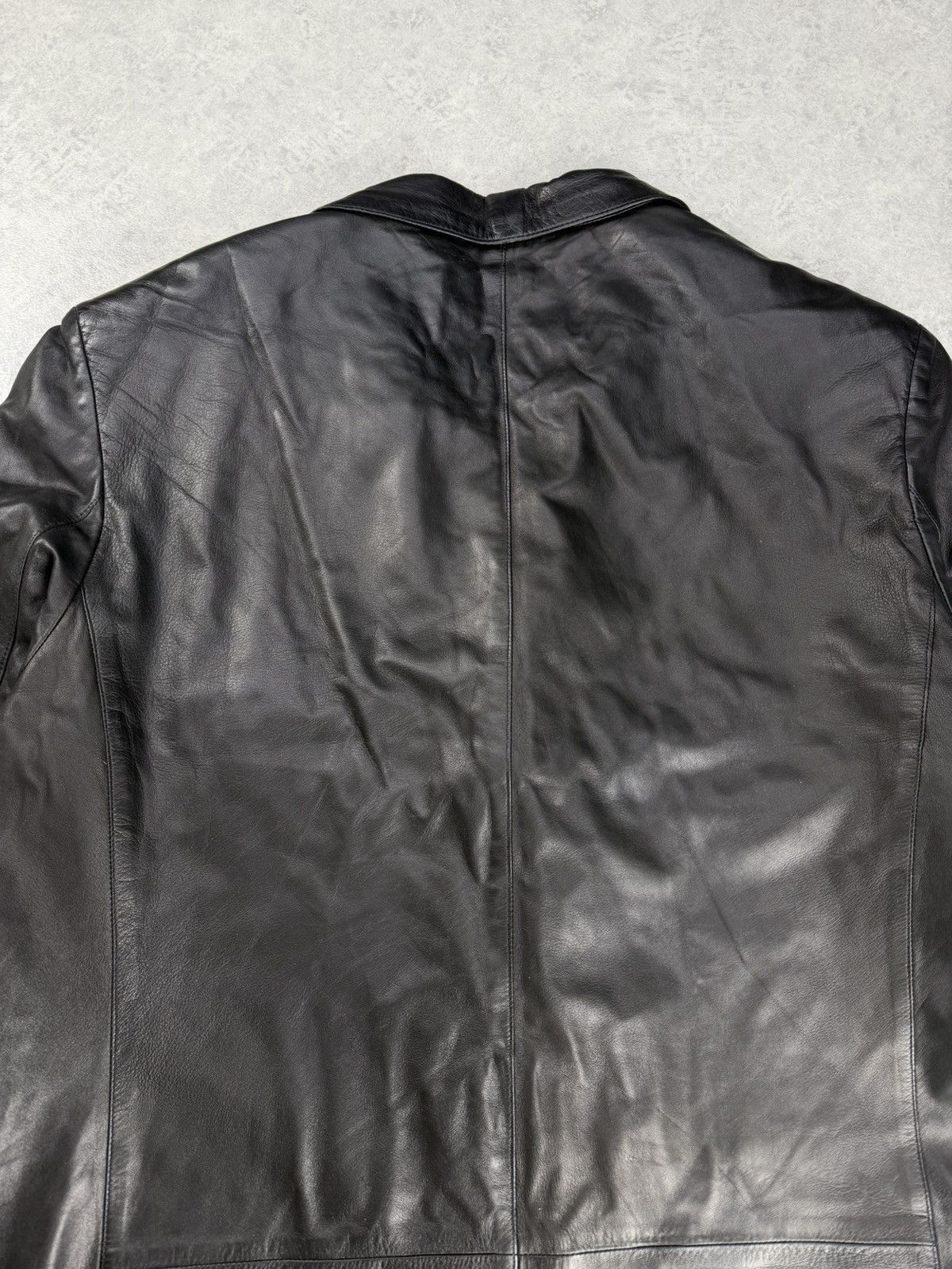 Versace Vintage Gianni Versace Black Leather Blazer Jacket Size 56 Size US XL / EU 56 / 4 - 13 Thumbnail