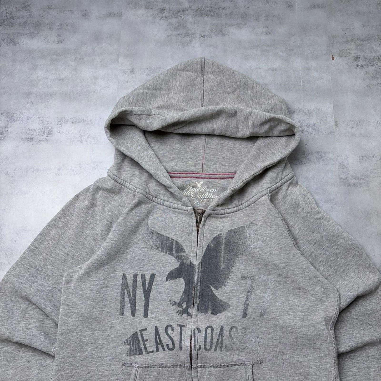 American Eagle Outfitters Y2K Grey American Eagle Grunge Skater Zip Up Hoodie Size S / US 4 / IT 40 - 3 Thumbnail