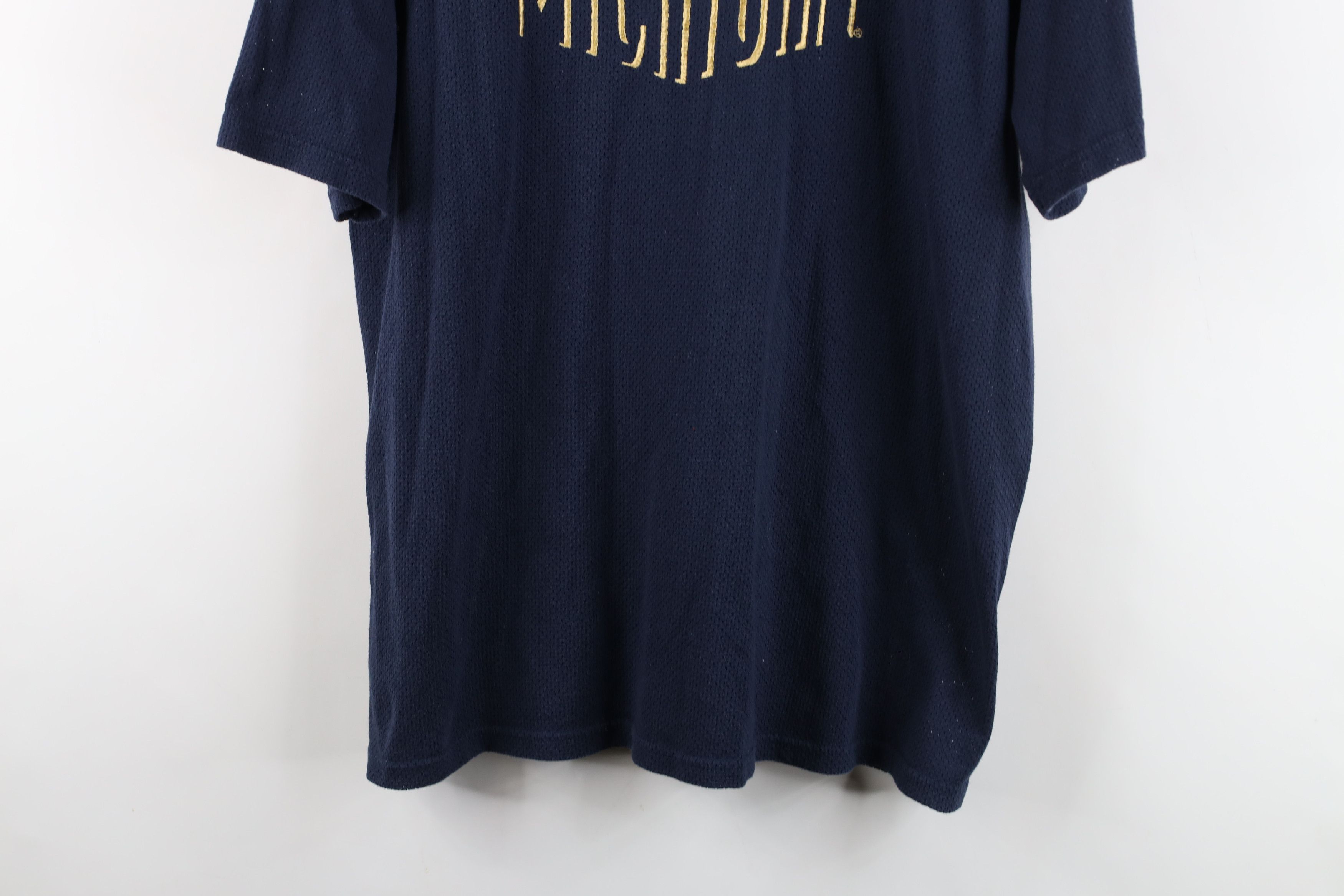 Vintage Vintage 90s University of Michigan Mesh T-Shirt Blue Size US L / EU 52-54 / 3 - 3 Thumbnail
