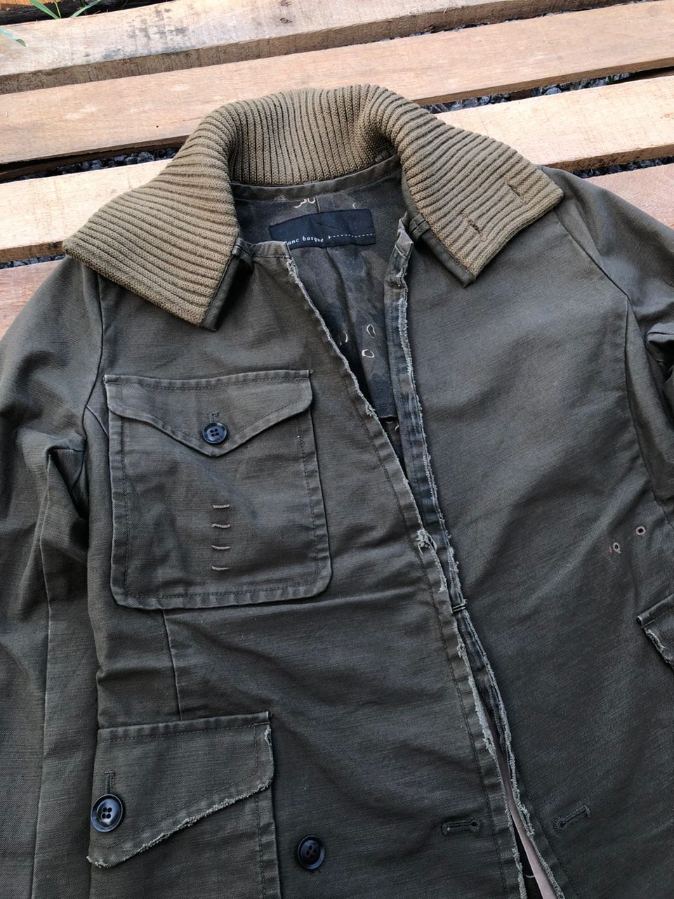 Other Blanc Basque Military Coat Jacket Distressed Style Size US S / EU 44-46 / 1 - 5 Thumbnail