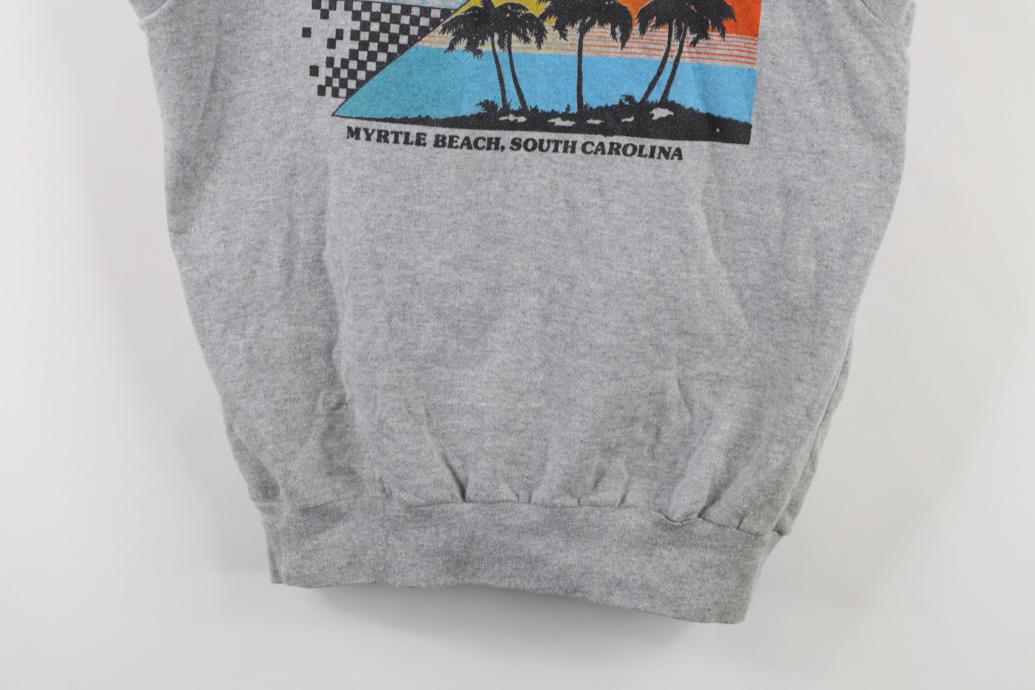 Vintage Vintage 70s 80s Beach Sleeveless Hoodie Sweatshirt USA Size L / US 10 / IT 46 - 3 Thumbnail