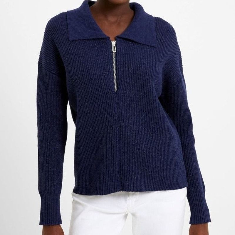 French Connection Indigo French Connection Janica Zip Cardigan Small Sweater Size S / US 4 / IT 40 - 6 Thumbnail