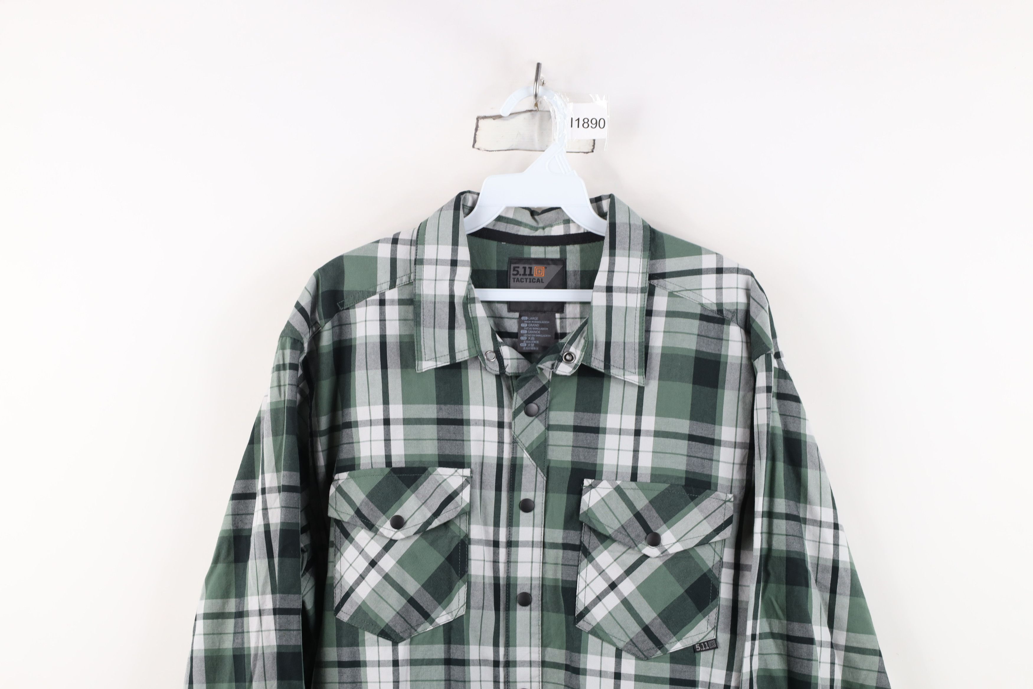 Vintage 5.11 Tactical Series Pocket Flannel Snap Button Shirt Plaid Size US L / EU 52-54 / 3 - 2 Thumbnail
