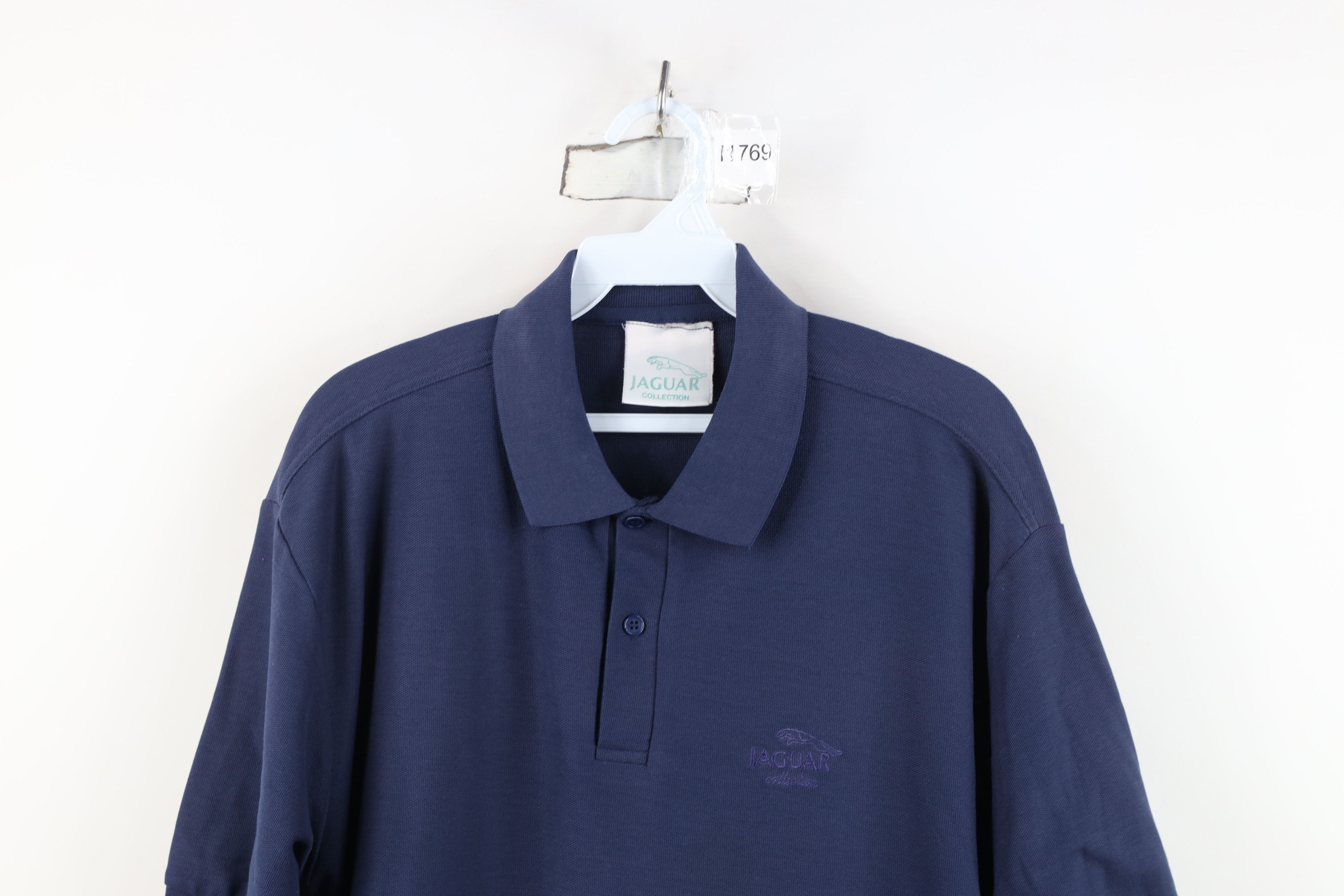 Vintage Vintage 90s Jaguar Car Sun Faded Golf Polo Shirt Blue Size US M / EU 48-50 / 2 - 2 Thumbnail