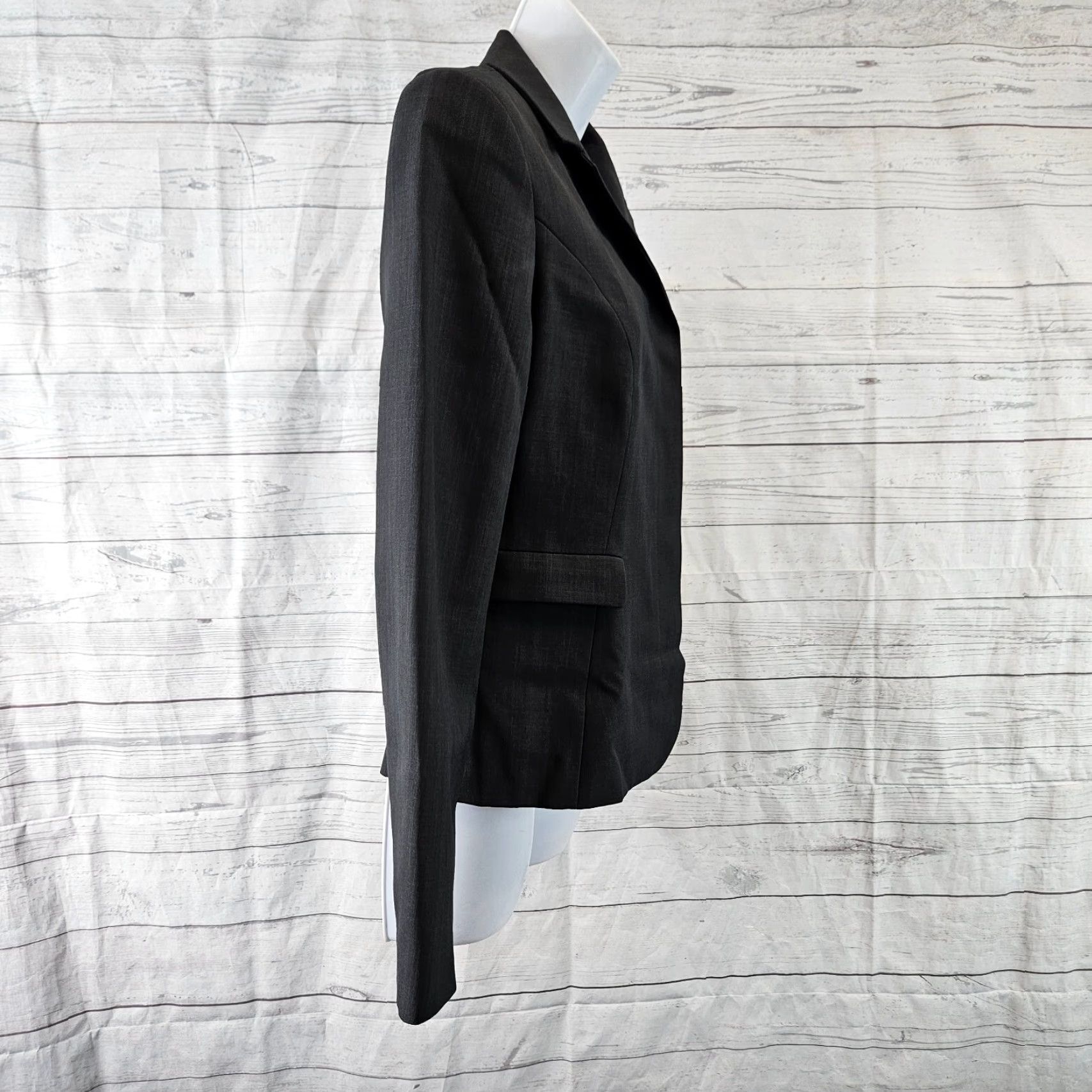 Zara Zara Blazer Shirt Womens Size 4 Charcoal Gray Hidden Buttons Business Regular Length Polyester Jacket Blazer Womens Size S / US 4 / IT 40 - 3 Thumbnail