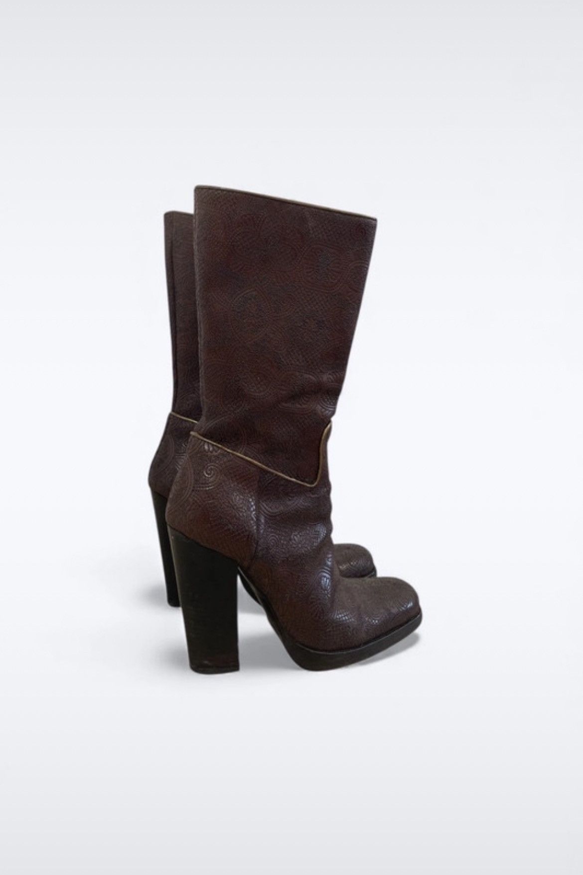 Prada Embroidered Floral Leather Boots by Prada Size US 7 / IT 37 - 2 Thumbnail