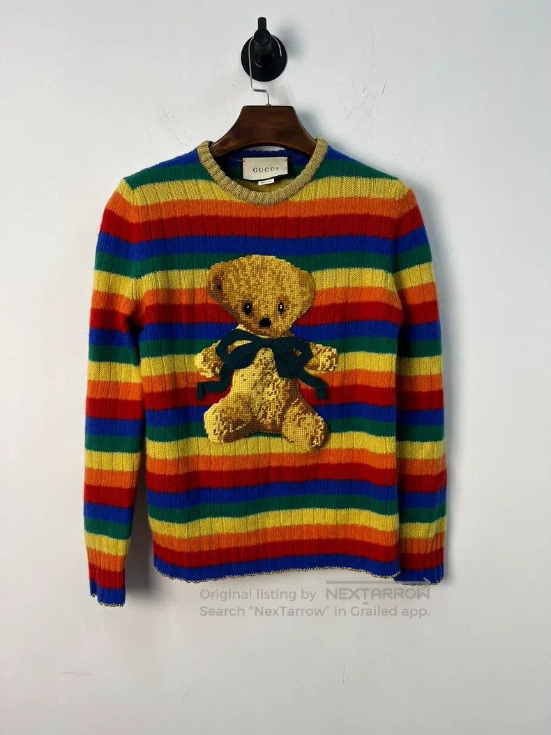 Gucci Gucci Bear rainbow wool knitted sweater Size US S / EU 44-46 / 1 - 1 Thumbnail