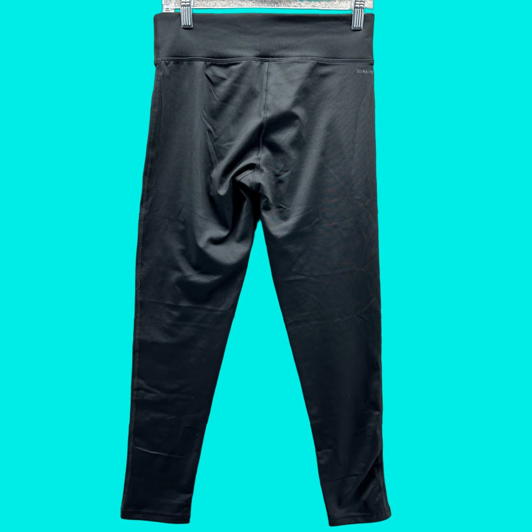 Adidas Adidas Leggings Womens Medium Black Climalite Athletic Spell Out Logo Yoga Gym Size 32" / US 10 / IT 46 - 1 Thumbnail