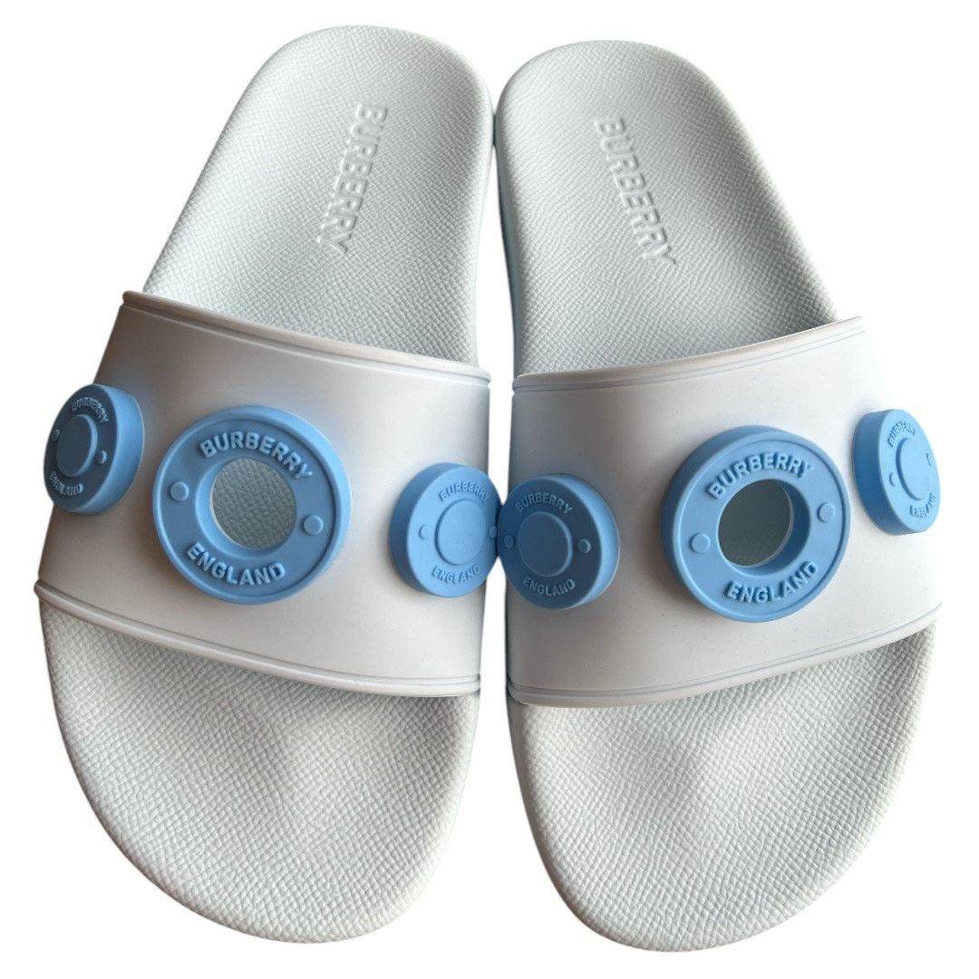 Burberry Burberry Blue Furley Logo-Embellished Sandals, IT35/US5 Size US 5 / IT 35 - 6 Thumbnail
