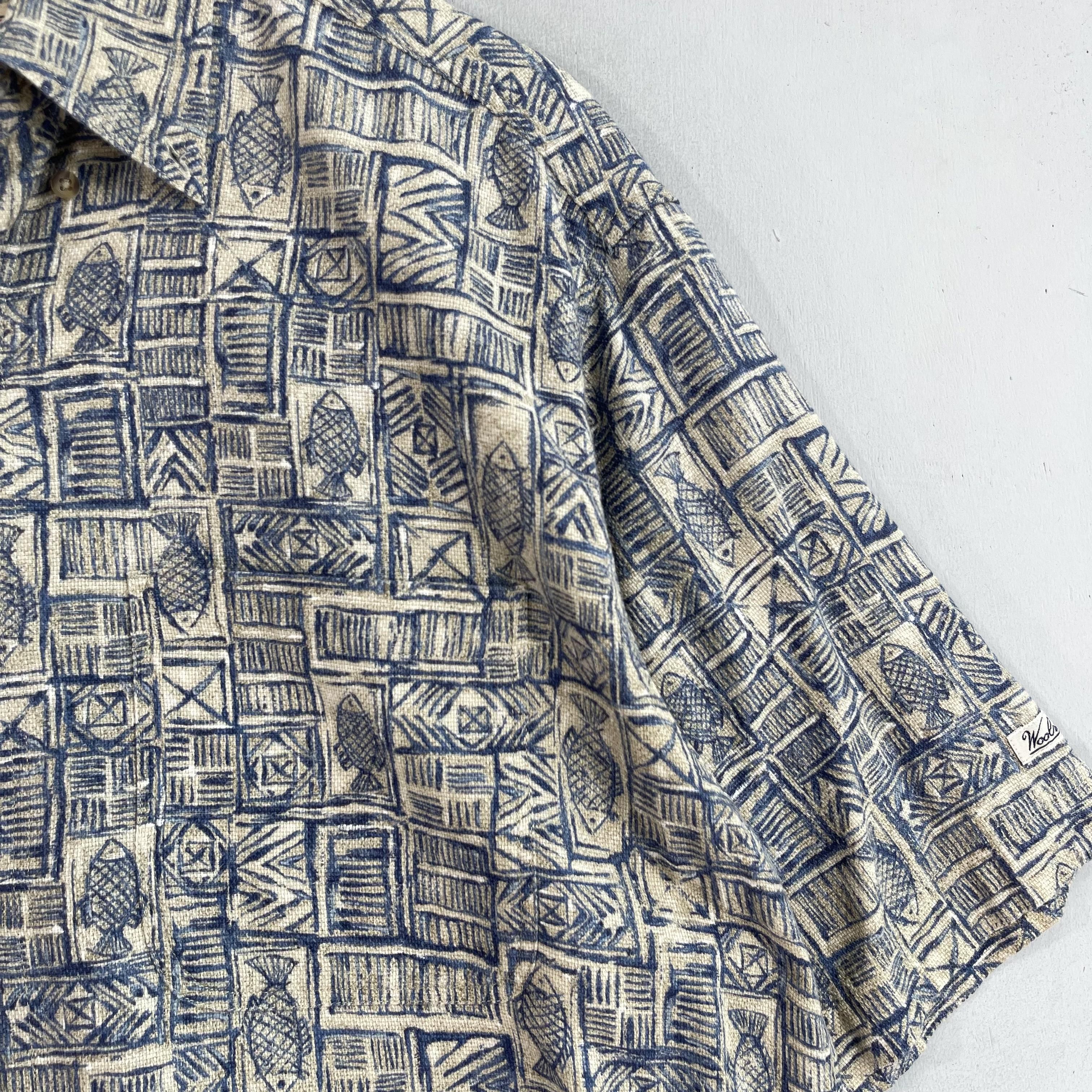 Vintage × Woolrich Woolen Mills Vintage WOOLRICH Hawaii Tribal Fish Motive Shirt Button Up Size US L / EU 52-54 / 3 - 3 Thumbnail