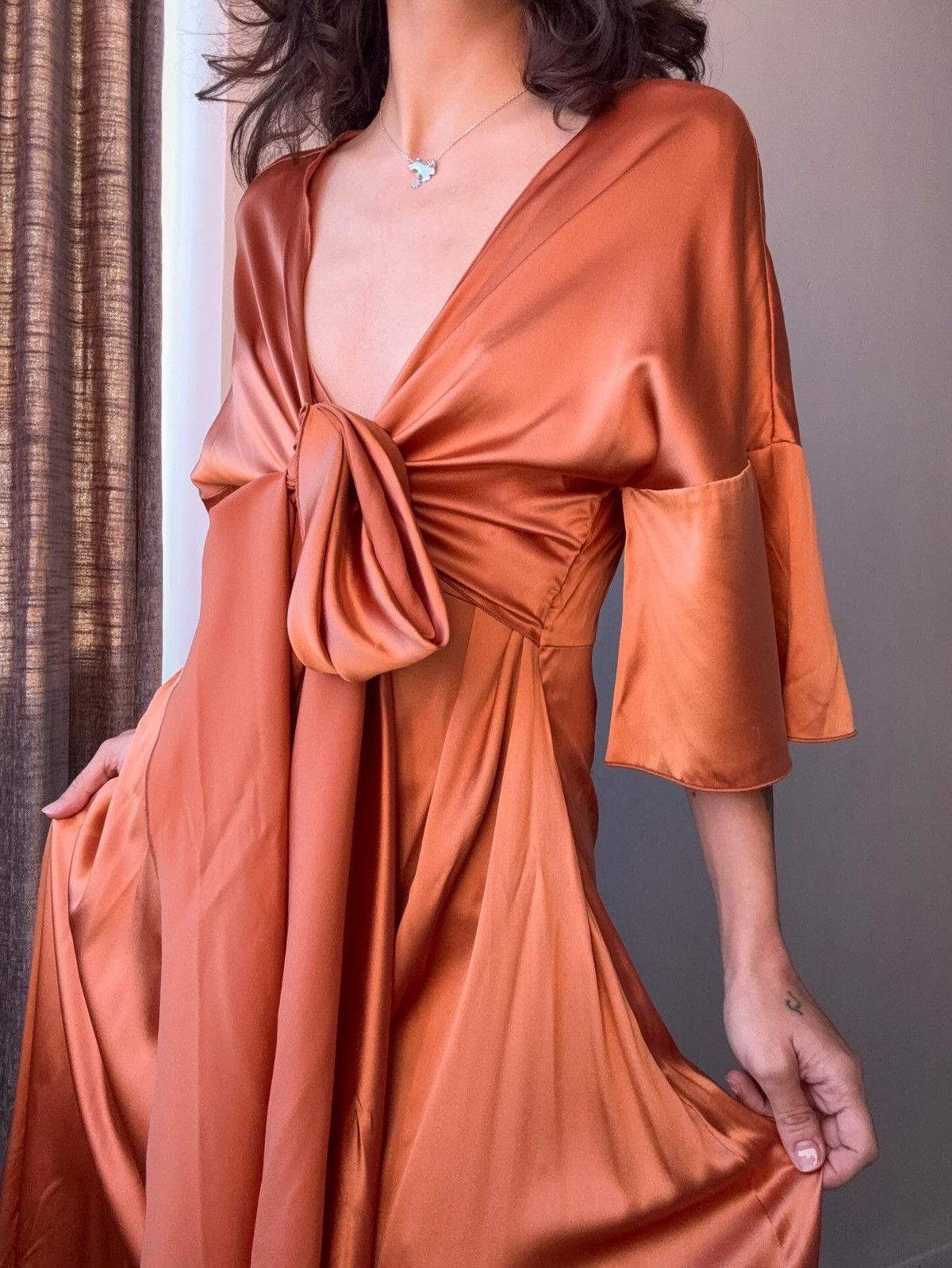 Vintage Italian mr.mrs.shirt silk dress Size M / US 6-8 / IT 42-44 - 2 Thumbnail