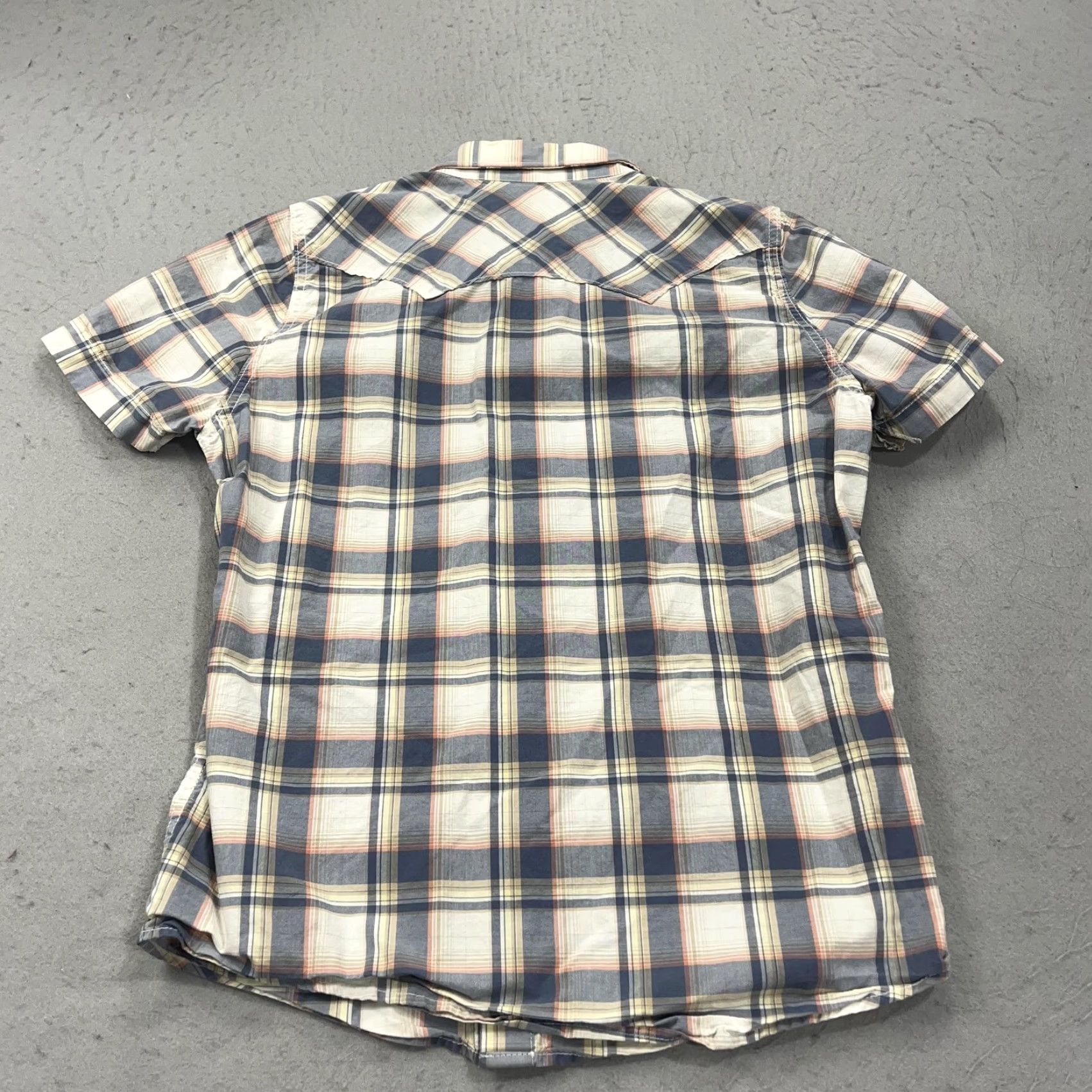 Vintage Ruehl No.925 Shirt Mens Small Blue Plaid Western Pearl Snap Short Sleeve Cotton Size US S / EU 44-46 / 1 - 7 Thumbnail