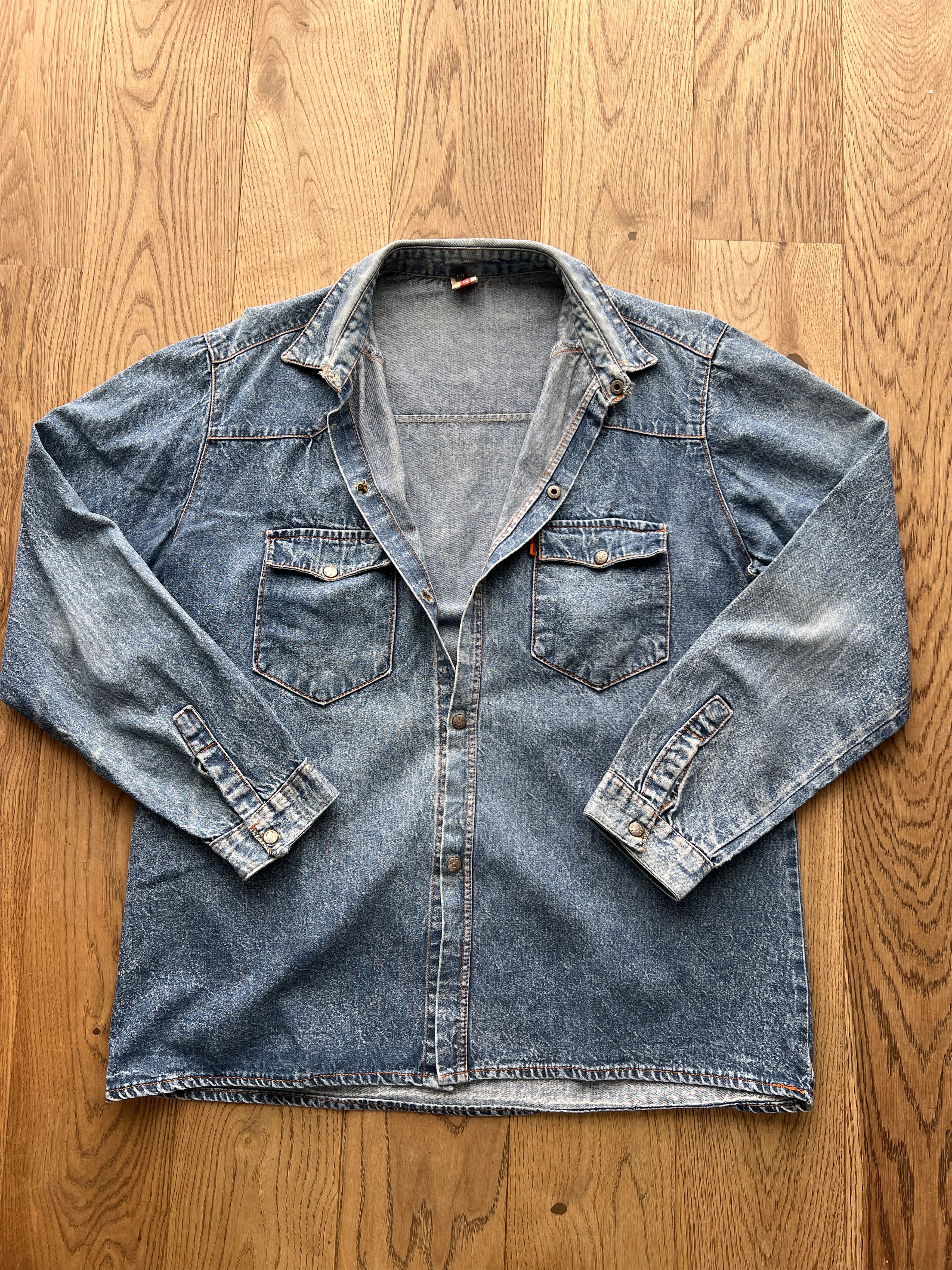 Levi's Vintage Clothing Archive 70s 80s Levis vintage orange tab western denim shirt Size US L / EU 52-54 / 3 - 6 Thumbnail