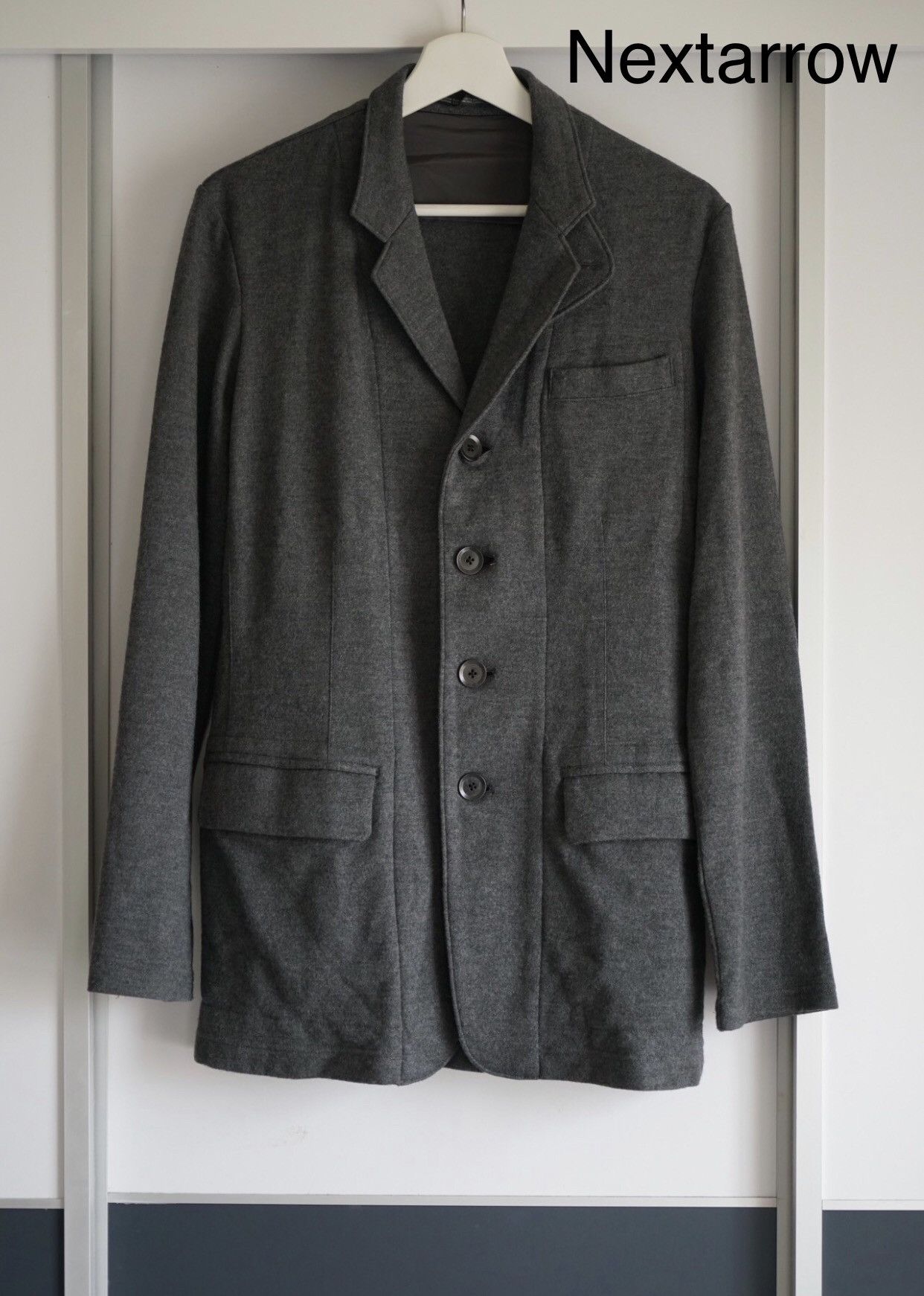 Yohji Yamamoto Yohji Yamamoto 08aw Four-Button Grey Wool Suit 2412- Size 42S - 1 Thumbnail