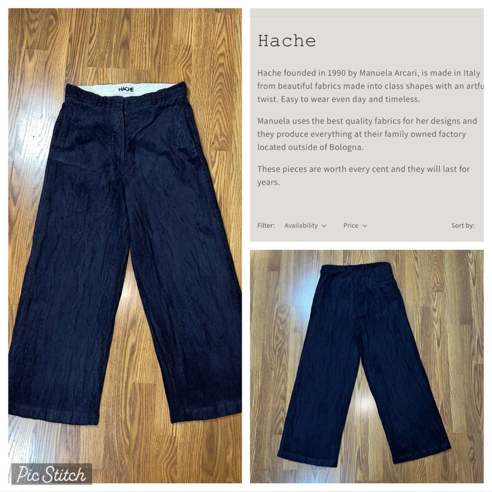 Hache Italian Designer Hache Crinkled Corduroy Wide-Leg Pants! Size 30" / US 8 / IT 44 - 1 Thumbnail